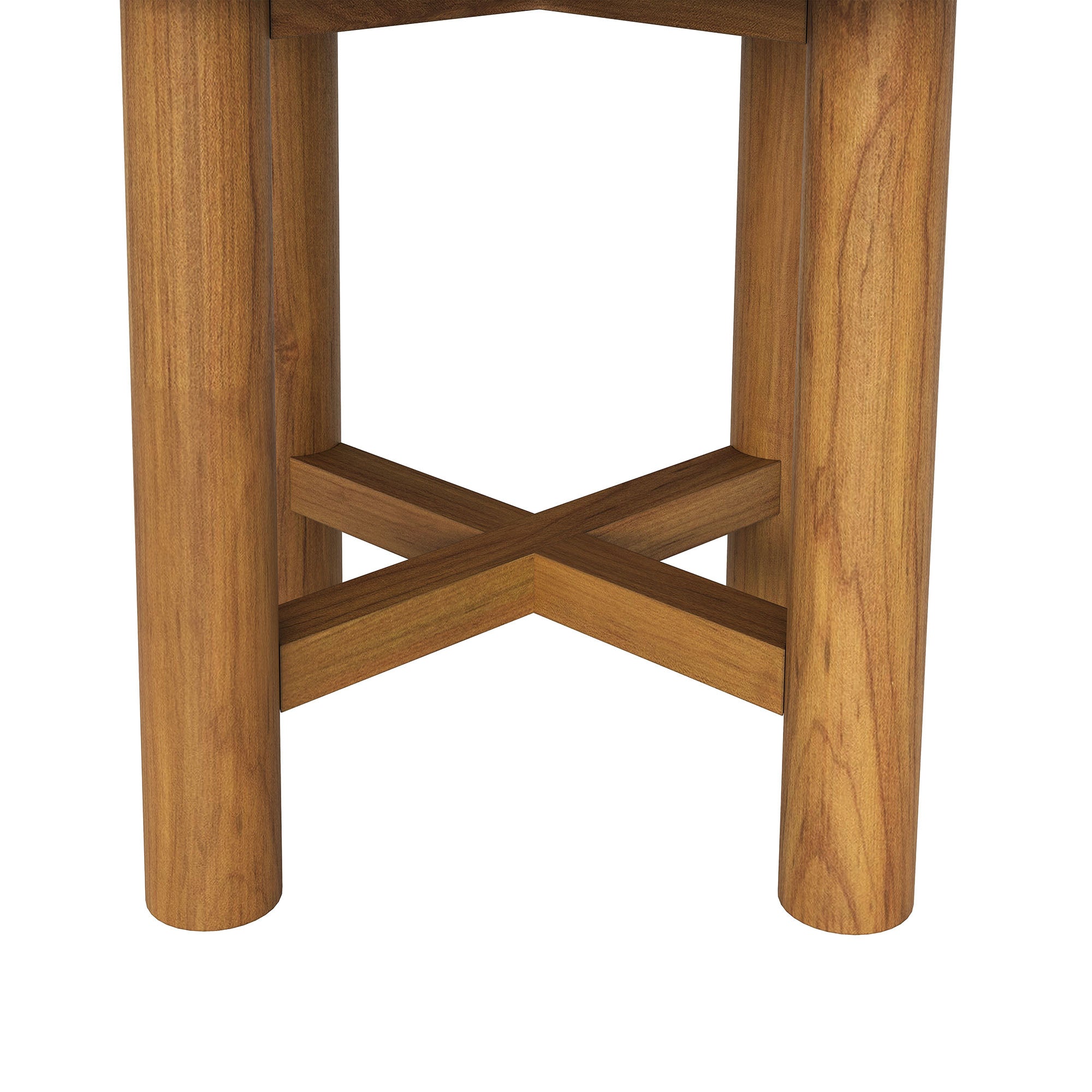 Eleni 20-Inch Round Outdoor Patio Teak Wood Side Table
