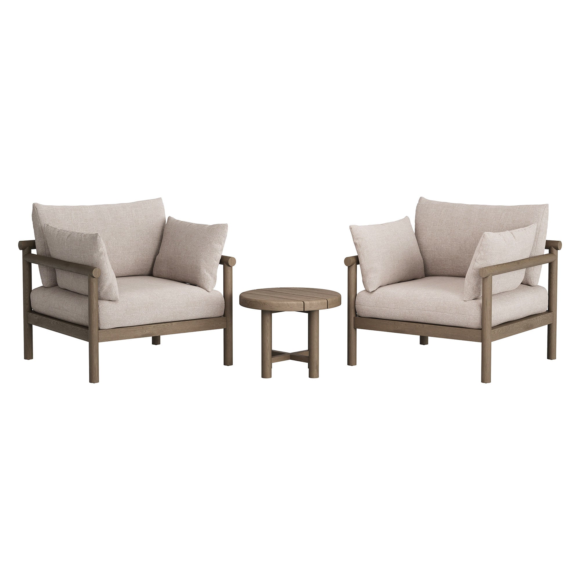 Eleni 3-Piece Outdoor Patio Teak Wood Furniture Set