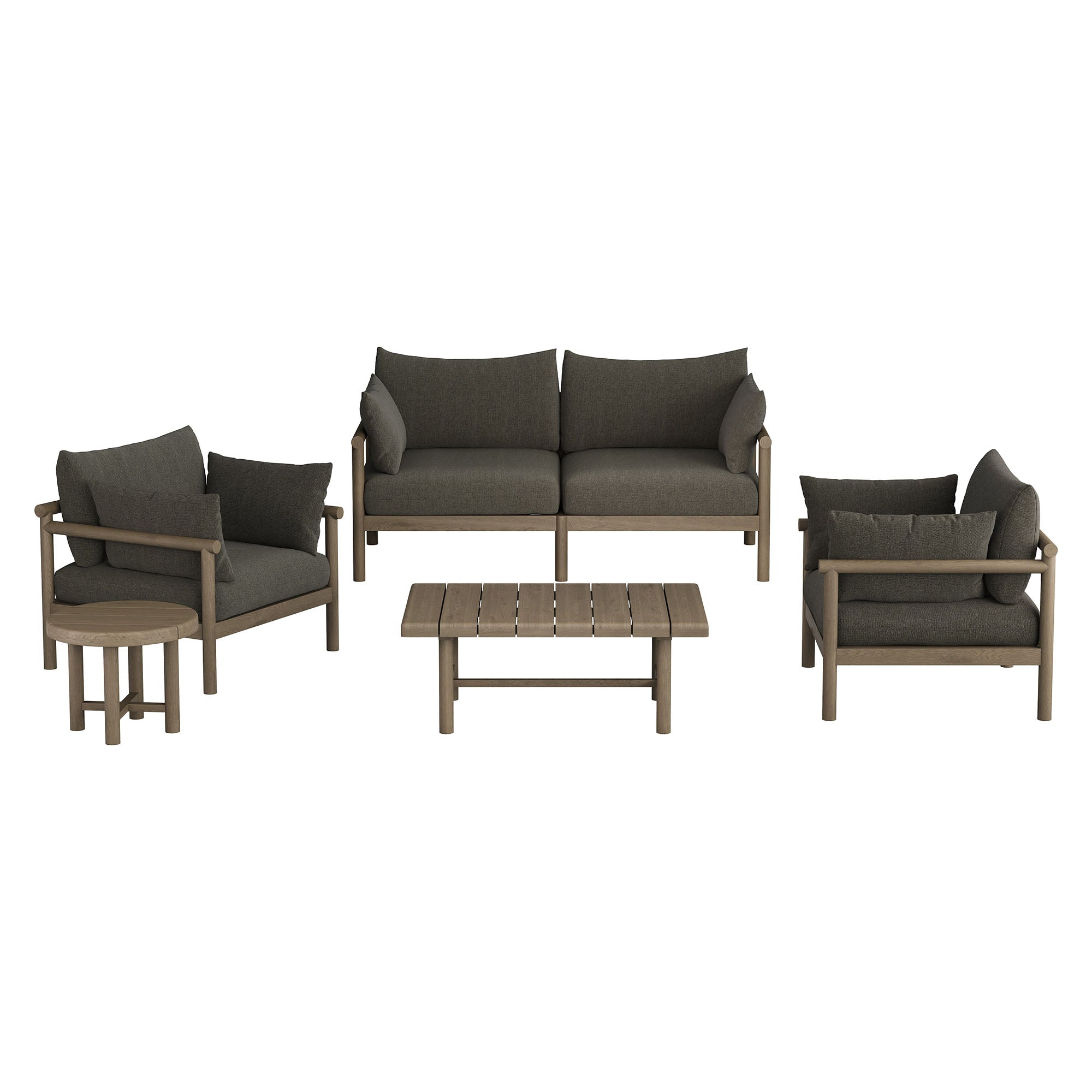 Eleni 5-Piece Outdoor Patio Teak Wood Furniture Set