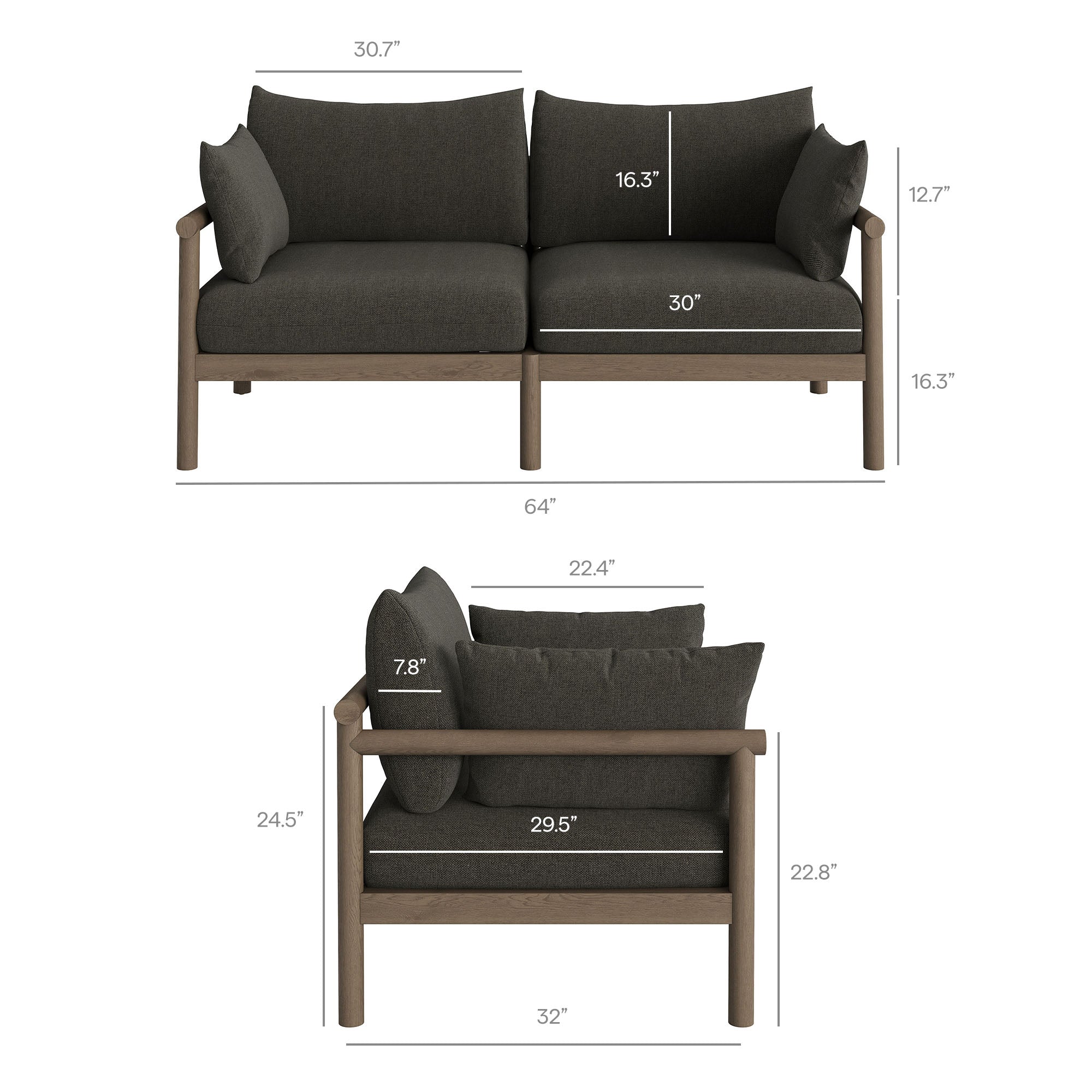 Eleni 5-Piece Outdoor Patio Teak Wood Furniture Set