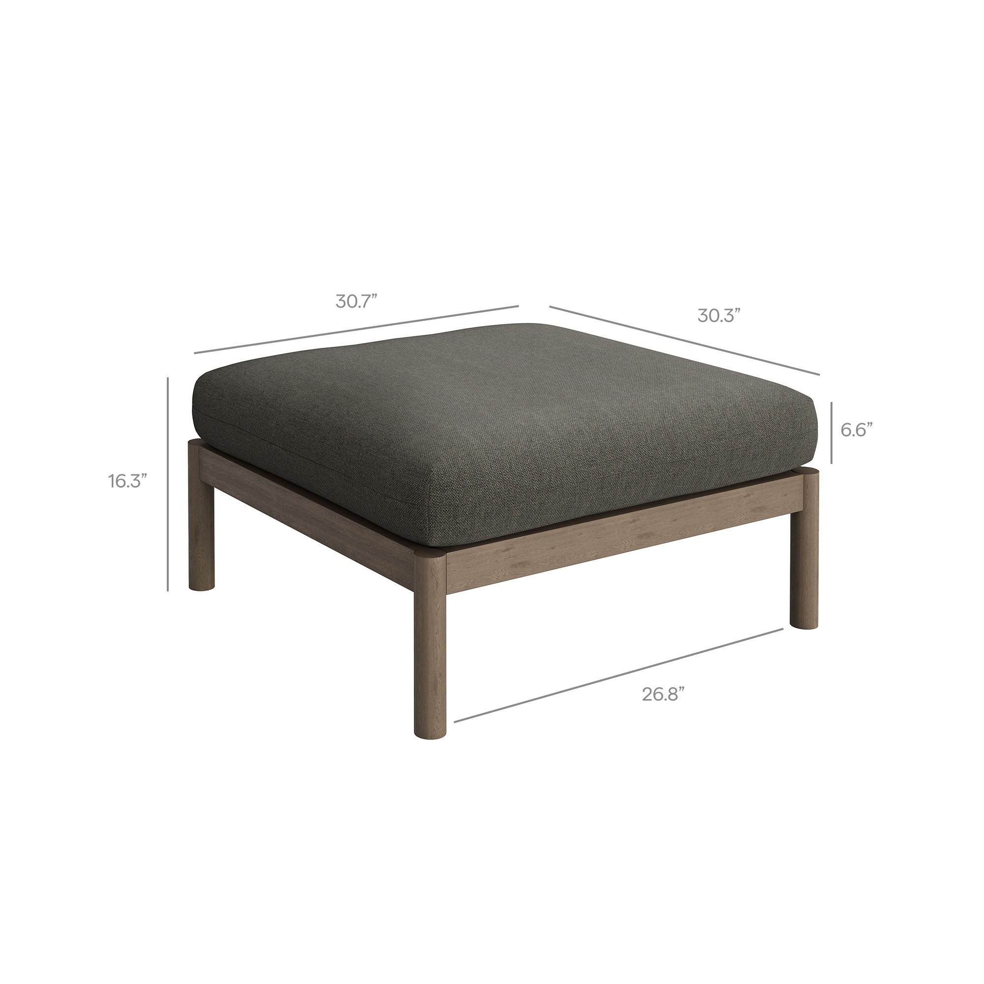 Eleni 2-Piece Outdoor Patio Teak Wood Loveseat with Ottoman Set