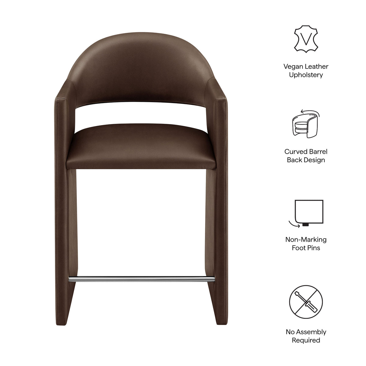 Talia 37 Inch Vegan Leather Counter Stool