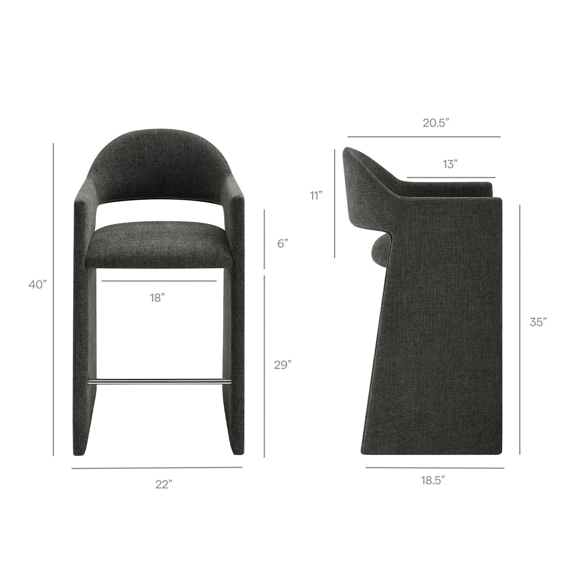 Talia 41 Inch 41 Inch Upholstered Fabric Bar Stool