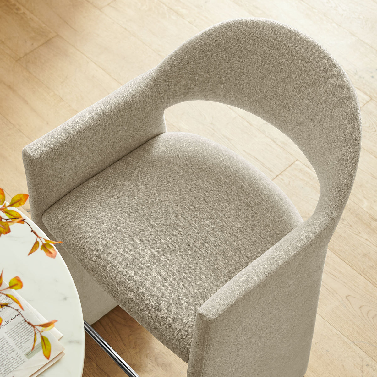 Talia 41 Inch 41 Inch Upholstered Fabric Bar Stool