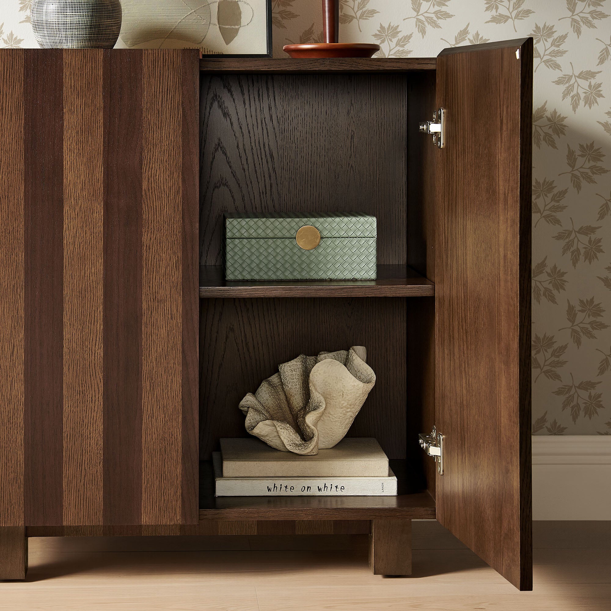 Kline 2-Door Striped Accent Cabinet