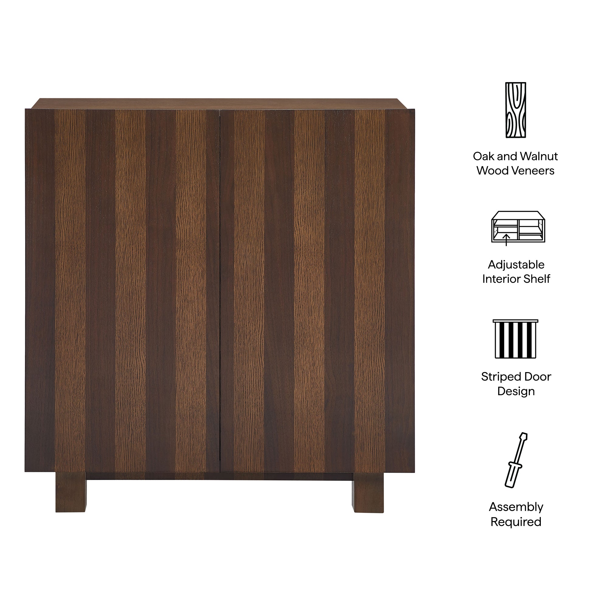 Kline 2-Door Striped Accent Cabinet