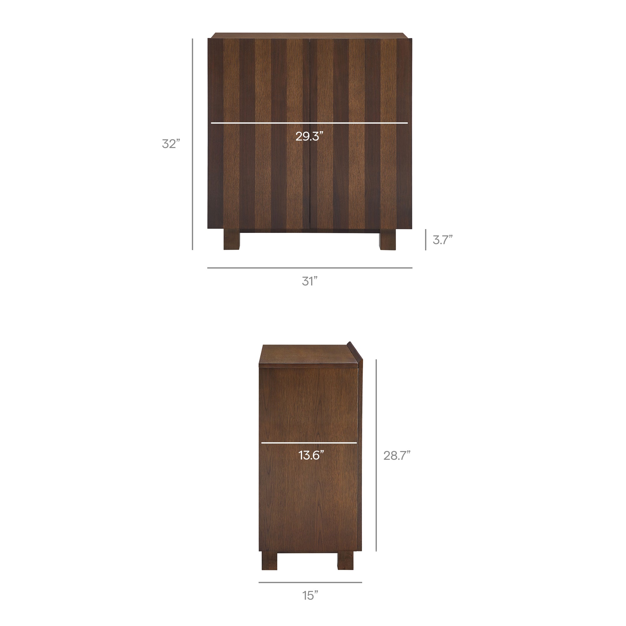 Kline 2-Door Striped Accent Cabinet