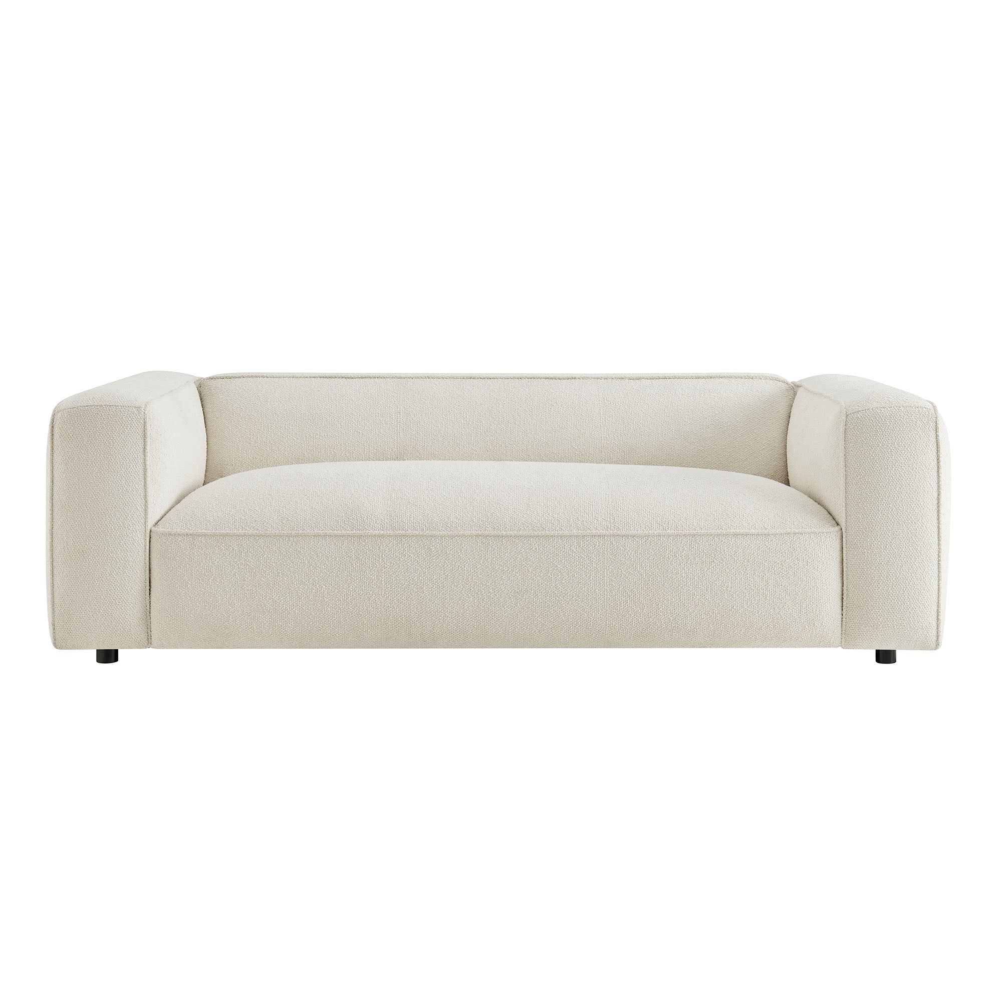 Auren 88 Inch Lattice Bouclé Upholstered Sofa