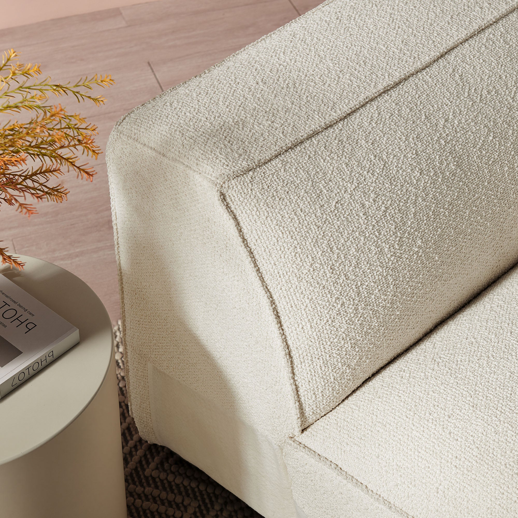 Auren Lattice Bouclé Upholstered Modular Right-Facing Arm Chair