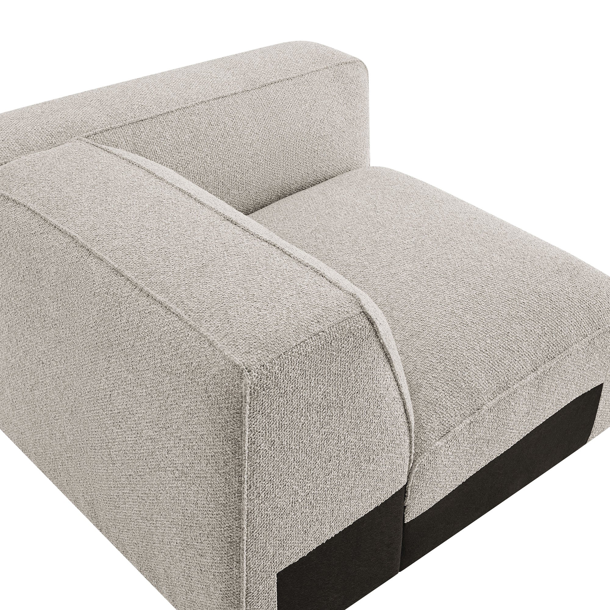 Auren Lattice Bouclé Upholstered Modular Right-Facing Arm Chair
