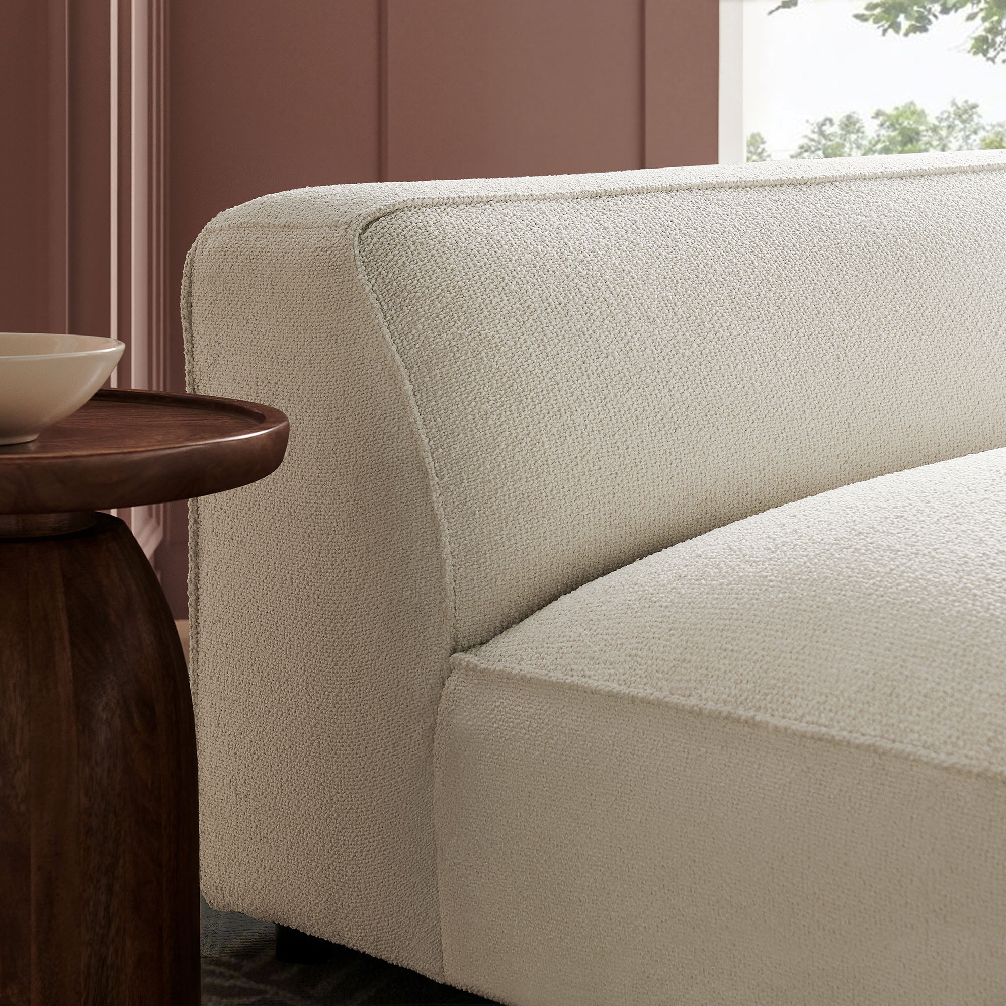 Auren Lattice Bouclé Upholstered Modular Armless Chair
