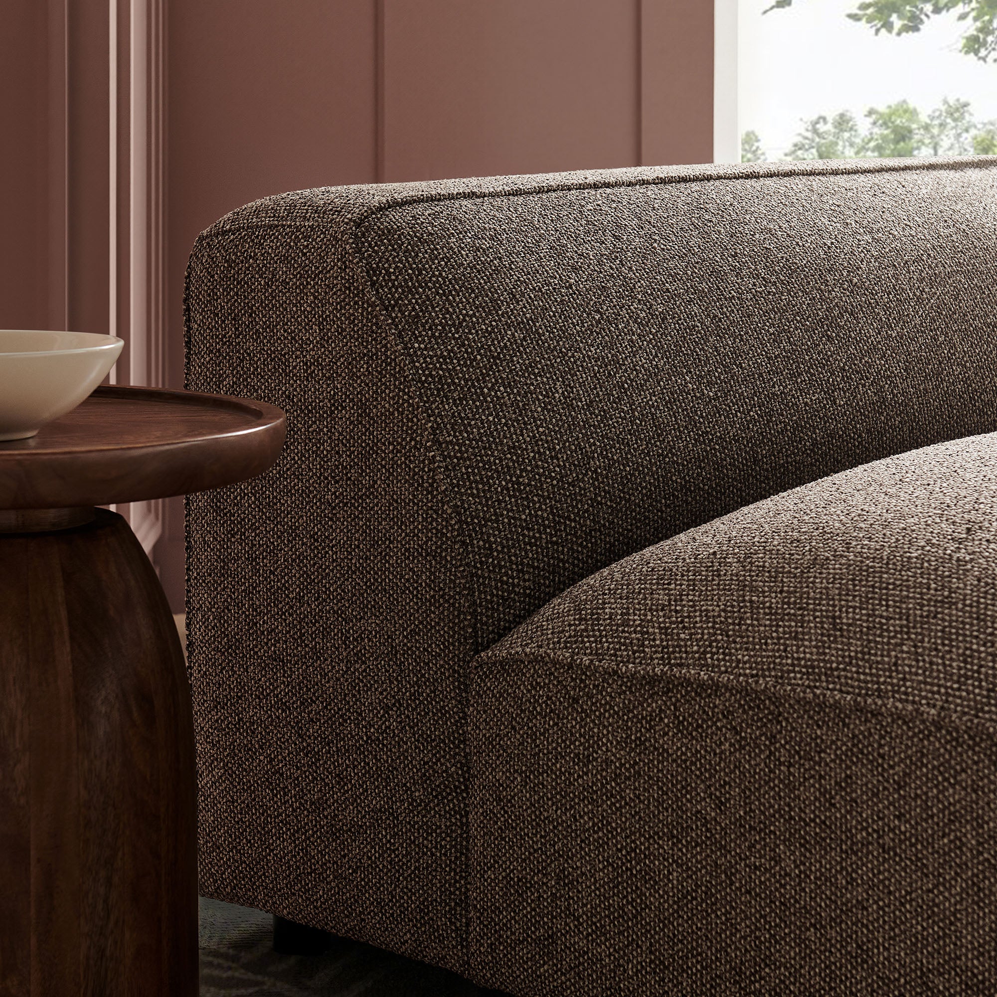 Auren Lattice Bouclé Upholstered Modular Armless Chair