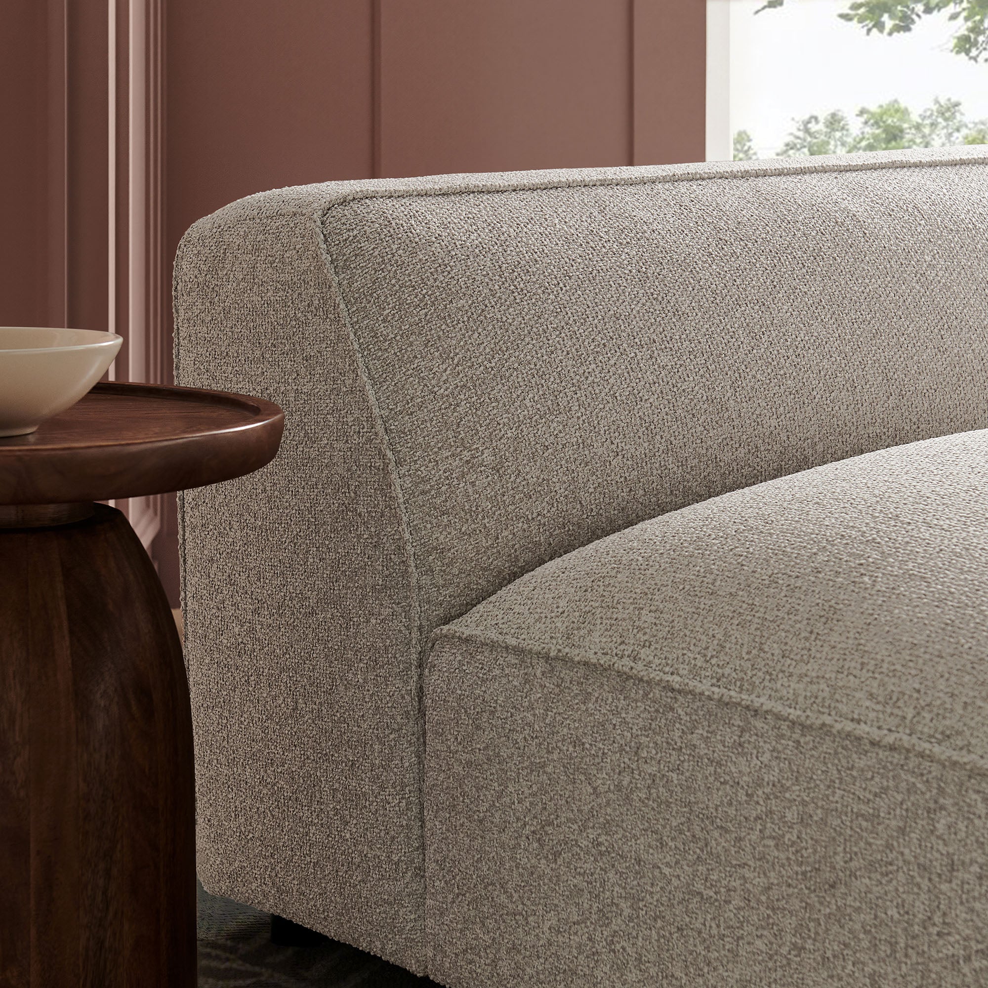 Auren Lattice Bouclé Upholstered Modular Armless Chair