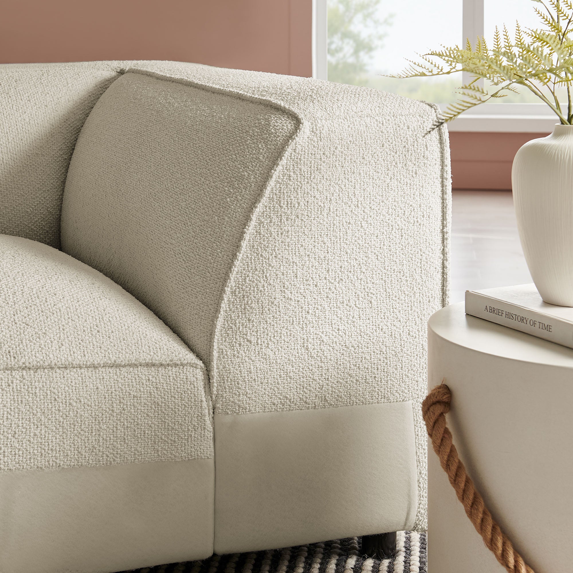 Auren Lattice Bouclé Upholstered Modular Corner Chair
