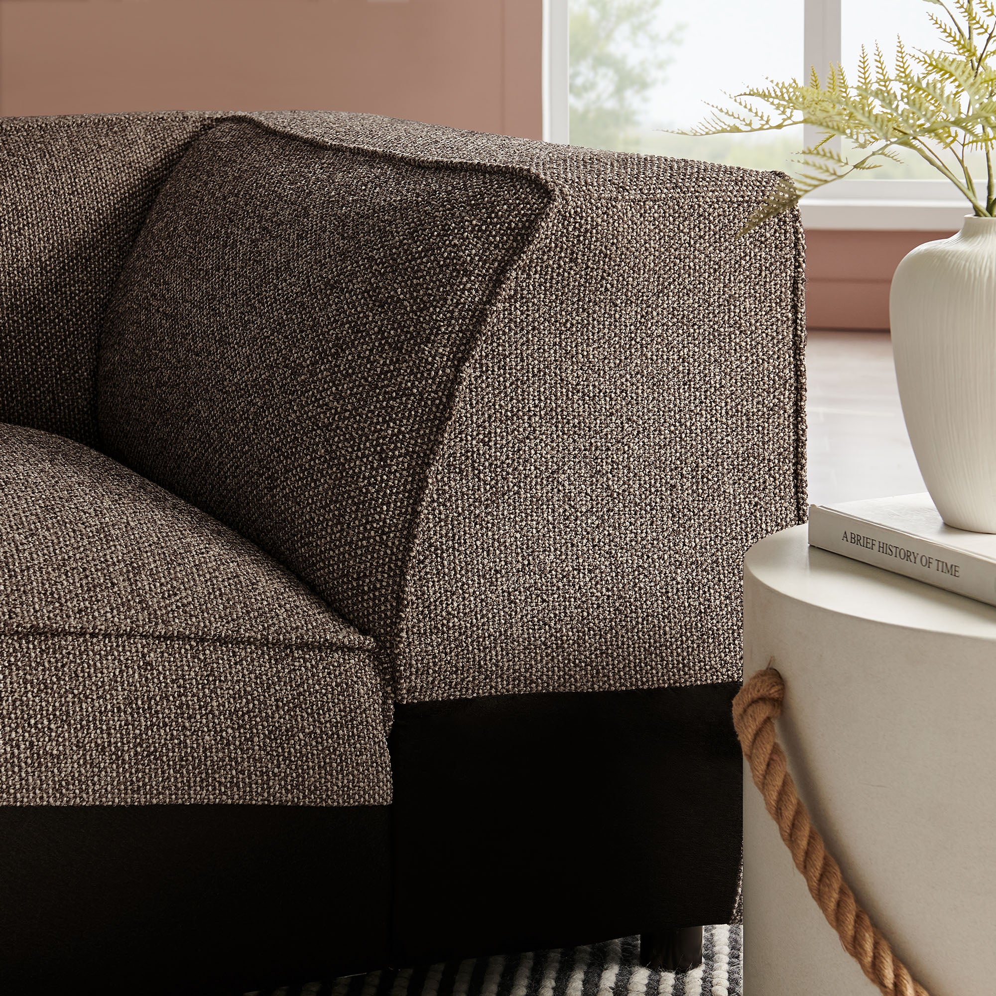 Auren Lattice Bouclé Upholstered Modular Corner Chair