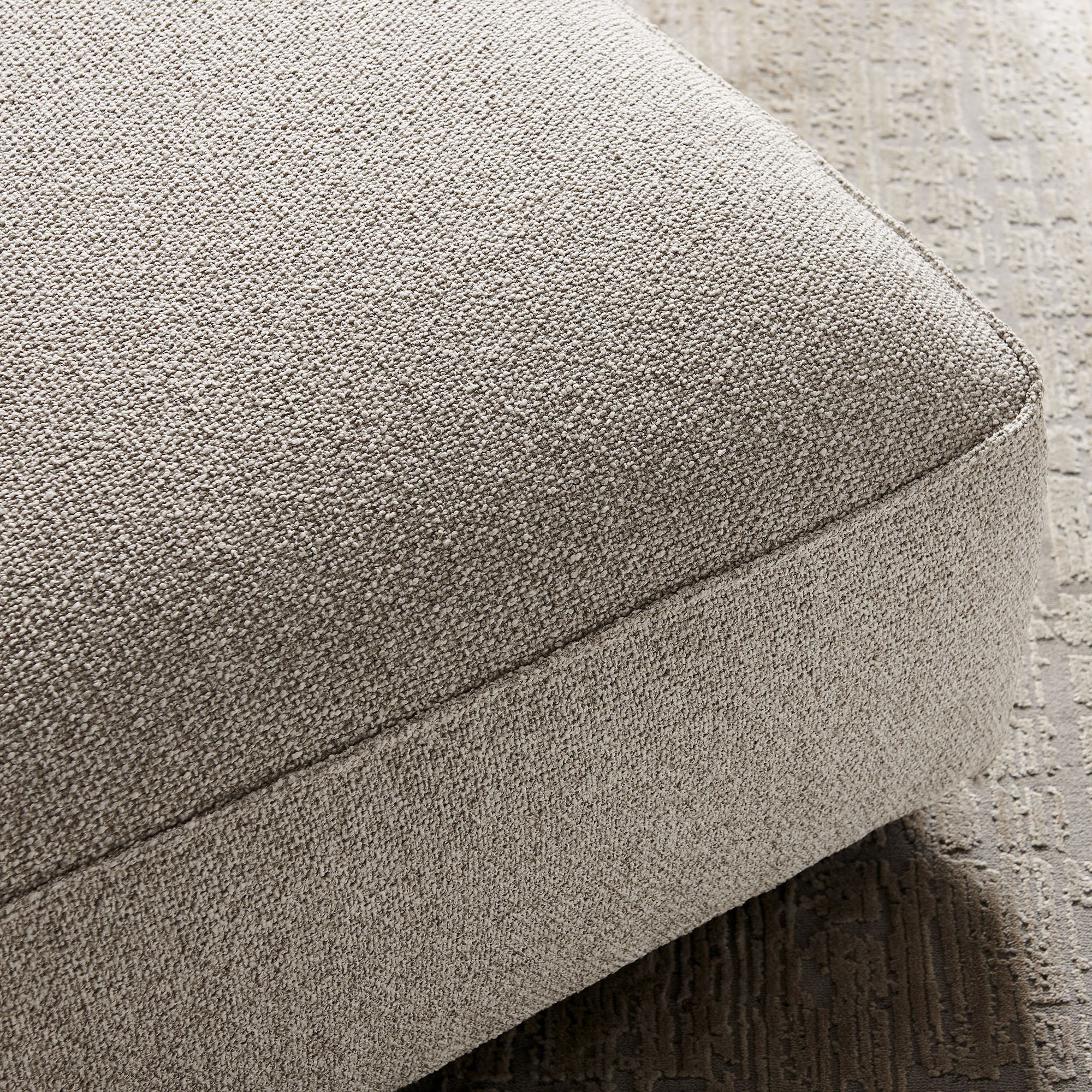 Auren Lattice Bouclé Upholstered Ottoman