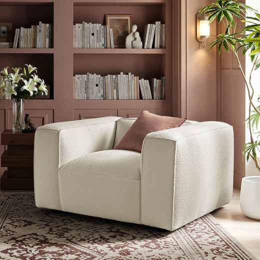 Auren Lattice Bouclé Upholstered Accent Chair
