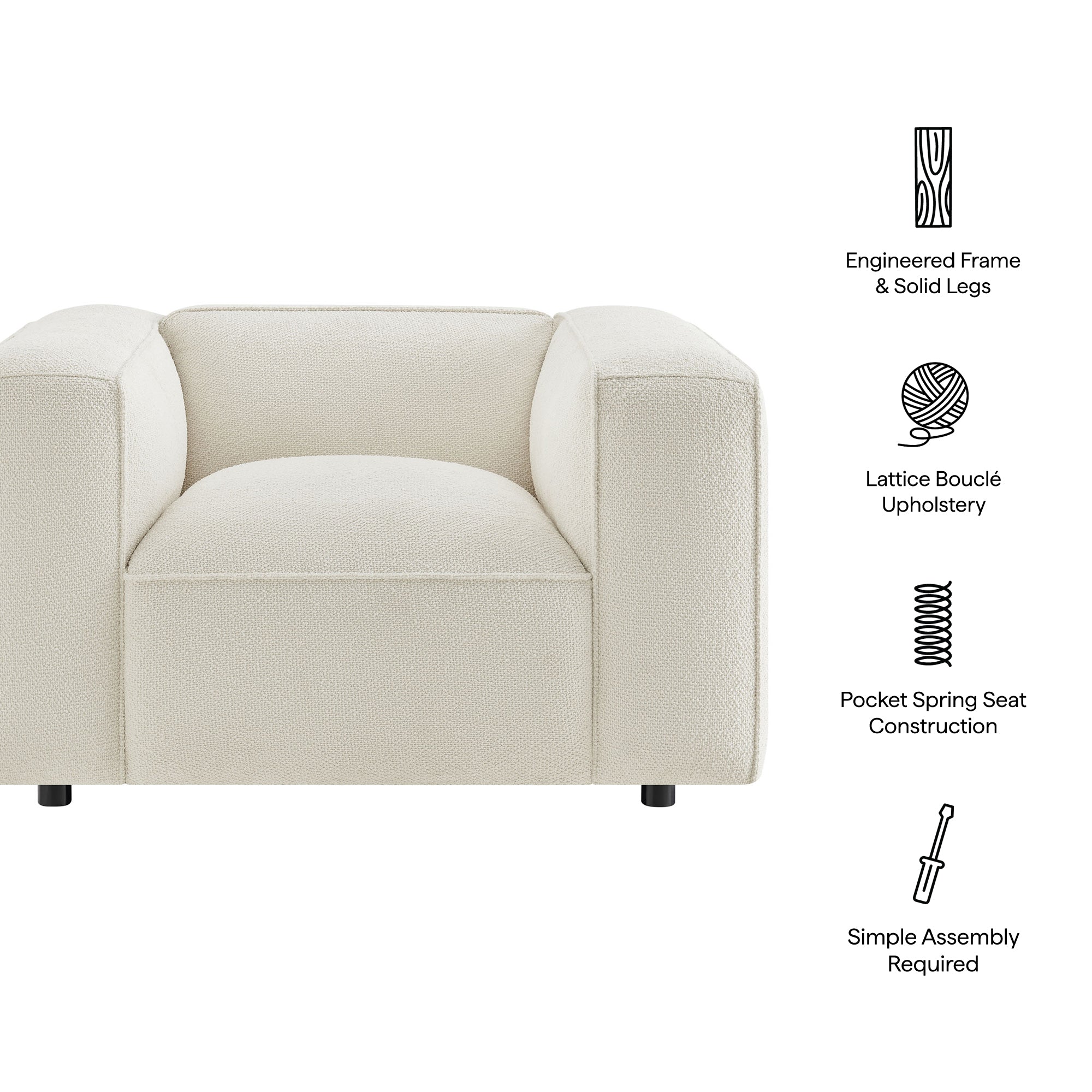 Auren Lattice Bouclé Upholstered Accent Chair
