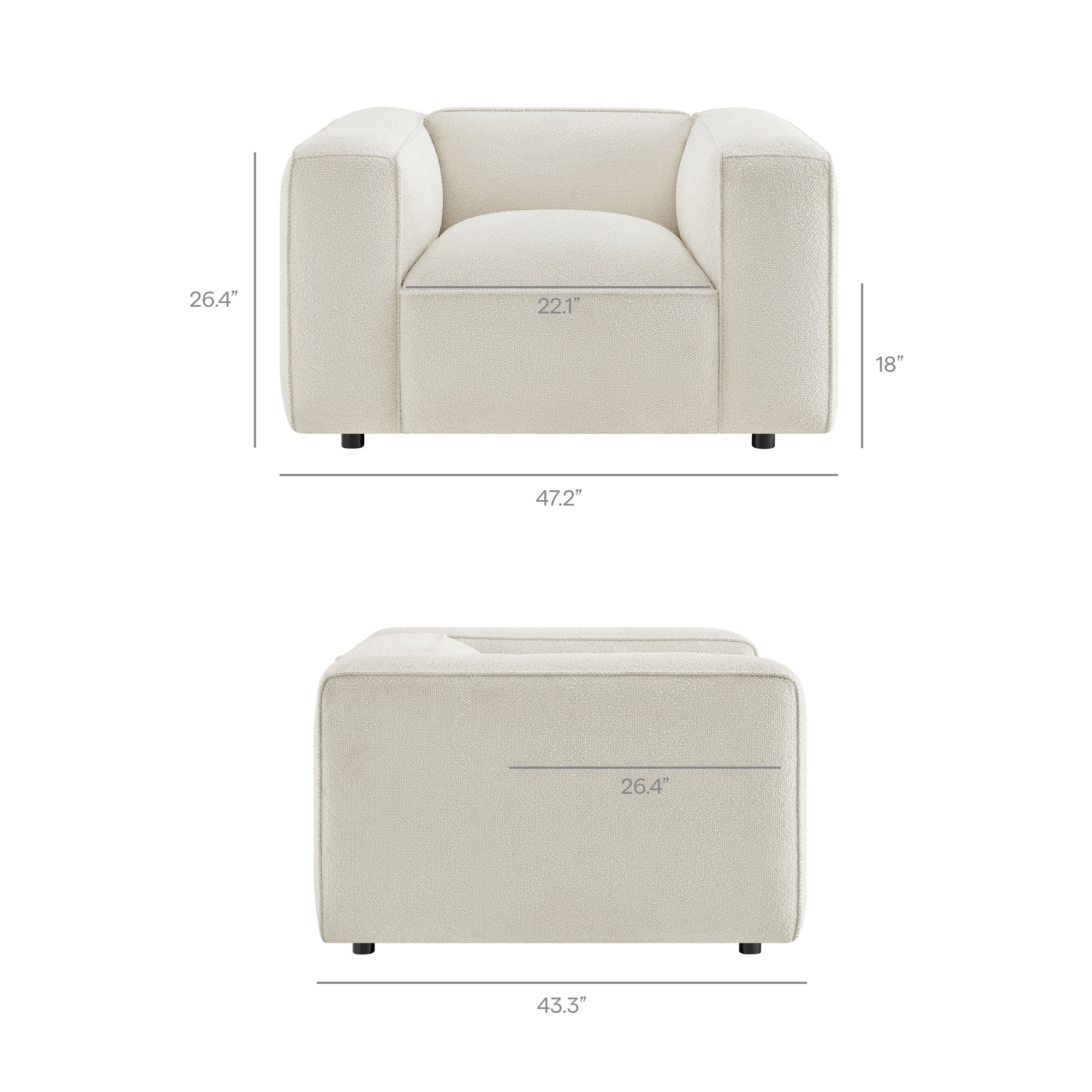 Auren Lattice Bouclé Upholstered Accent Chair