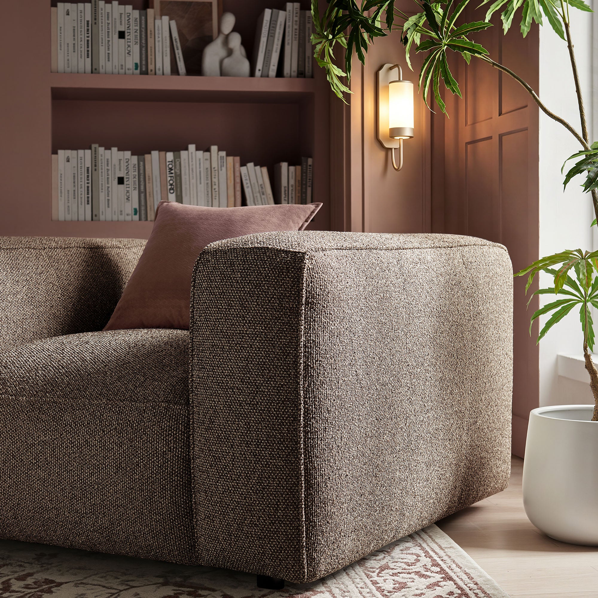 Auren Lattice Bouclé Upholstered Accent Chair