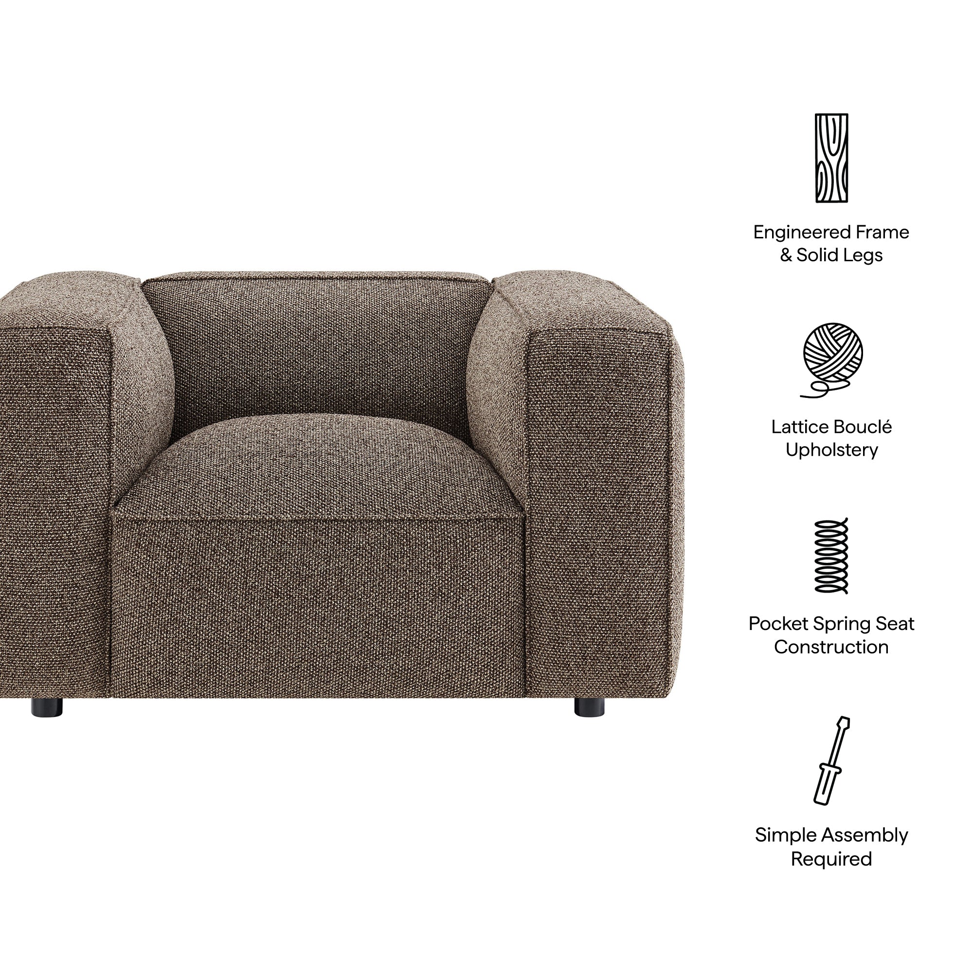 Auren Lattice Bouclé Upholstered Accent Chair
