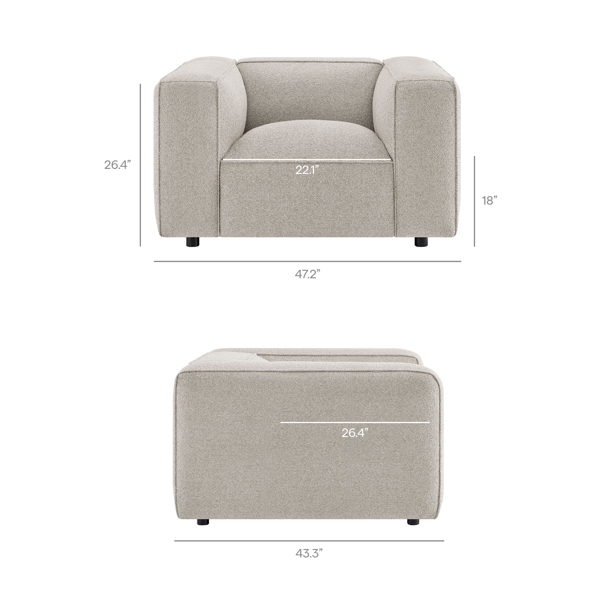 Auren Lattice Bouclé Upholstered Accent Chair