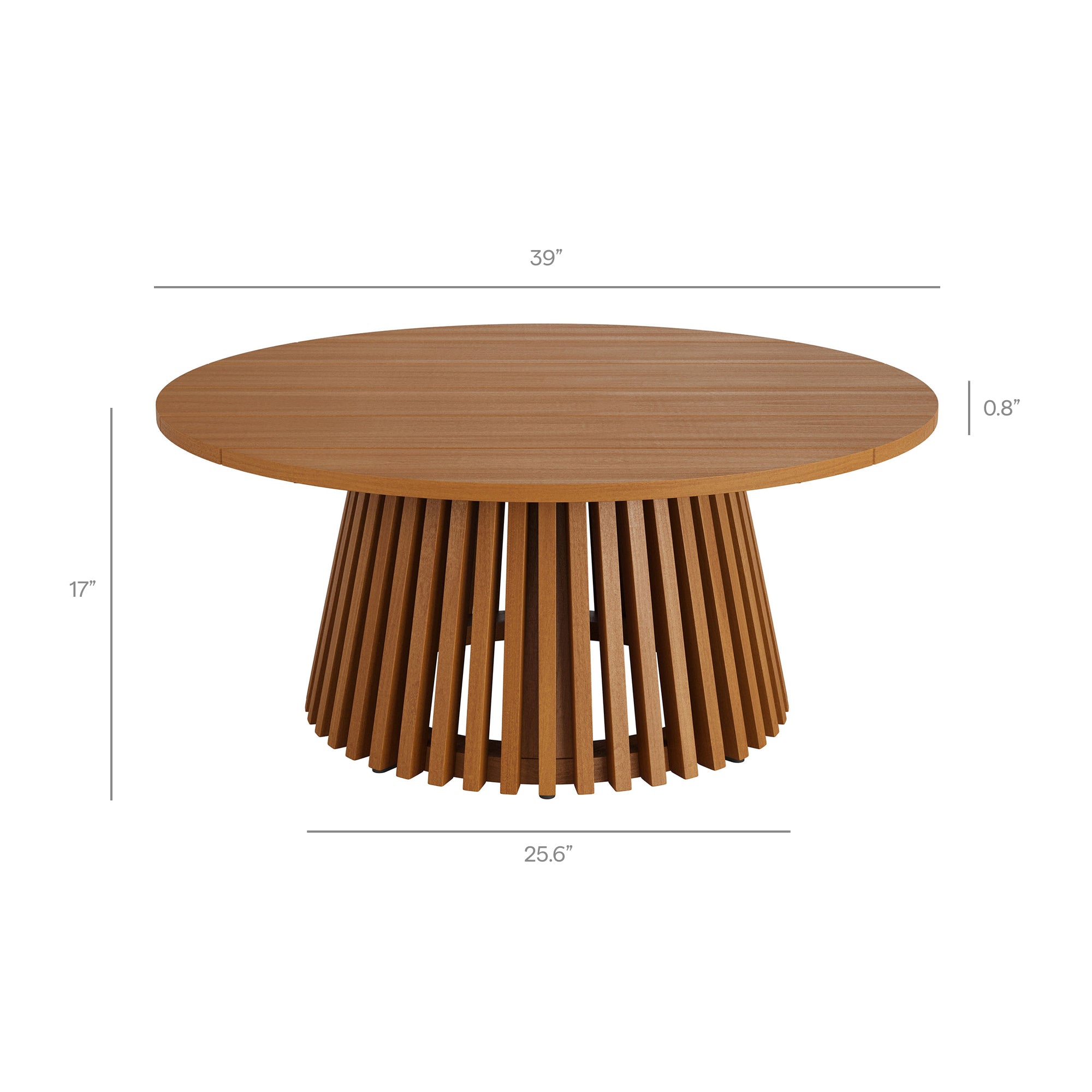 Lane 39 Inch Round Outdoor Patio Teak Wood Coffee Table