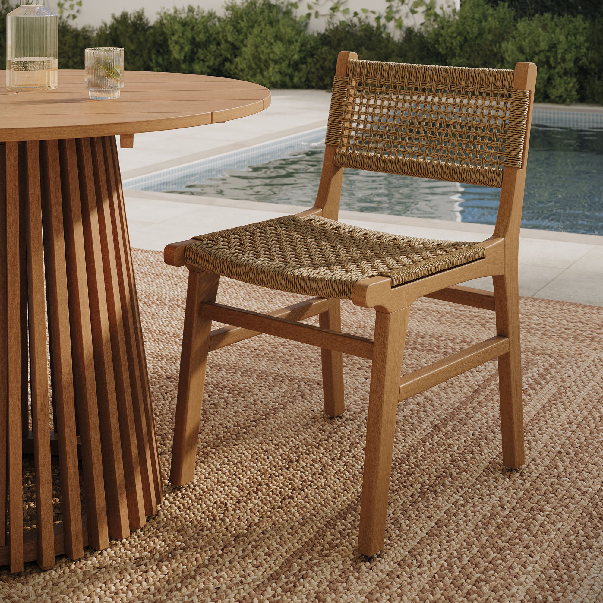 Rowe Outdoor Patio Teak Wood Dining Chair