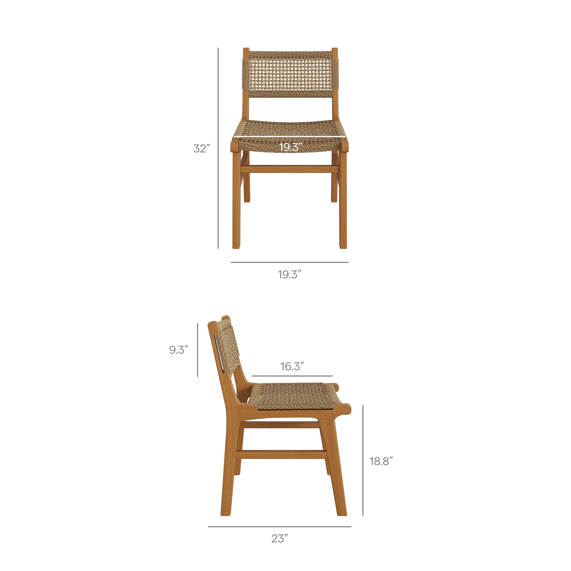 Rowe Outdoor Patio Teak Wood Dining Chair