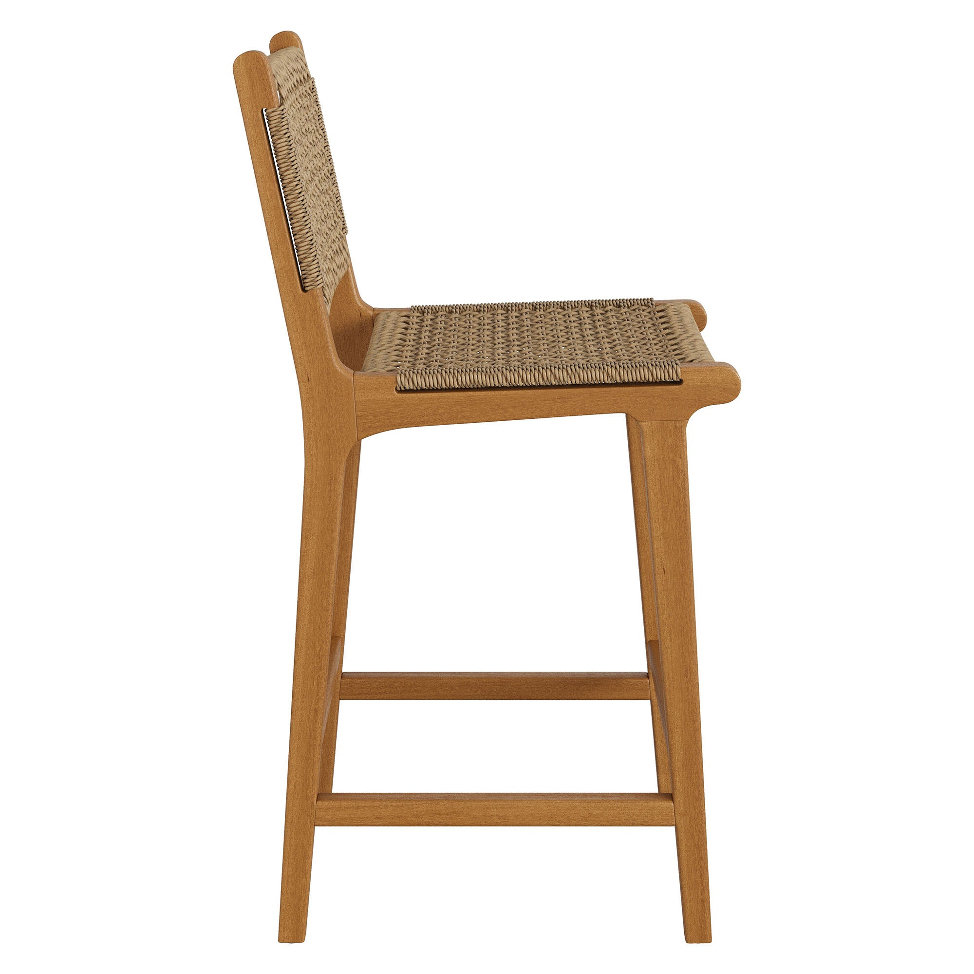 Rowe Outdoor Patio Teak Wood Counter Chairs Set of 2