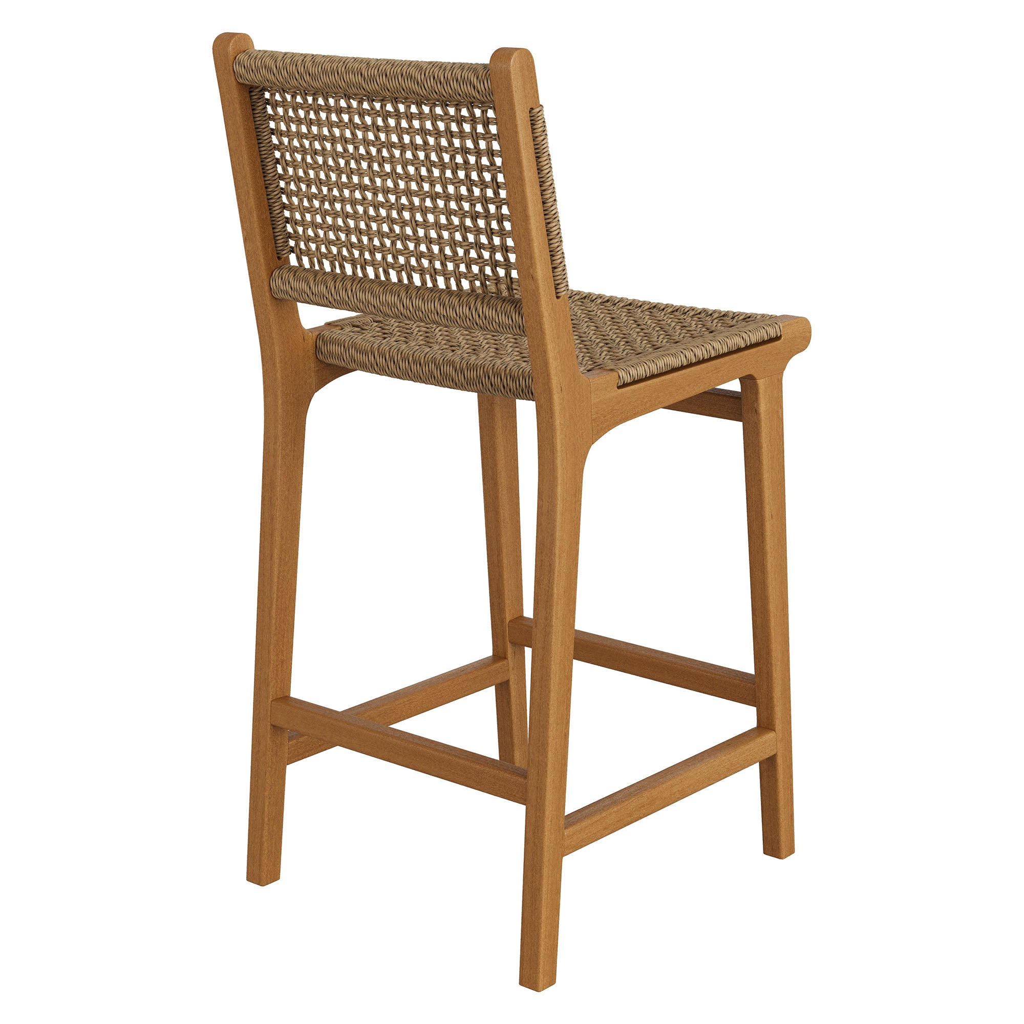 Rowe Outdoor Patio Teak Wood Counter Chairs Set of 2