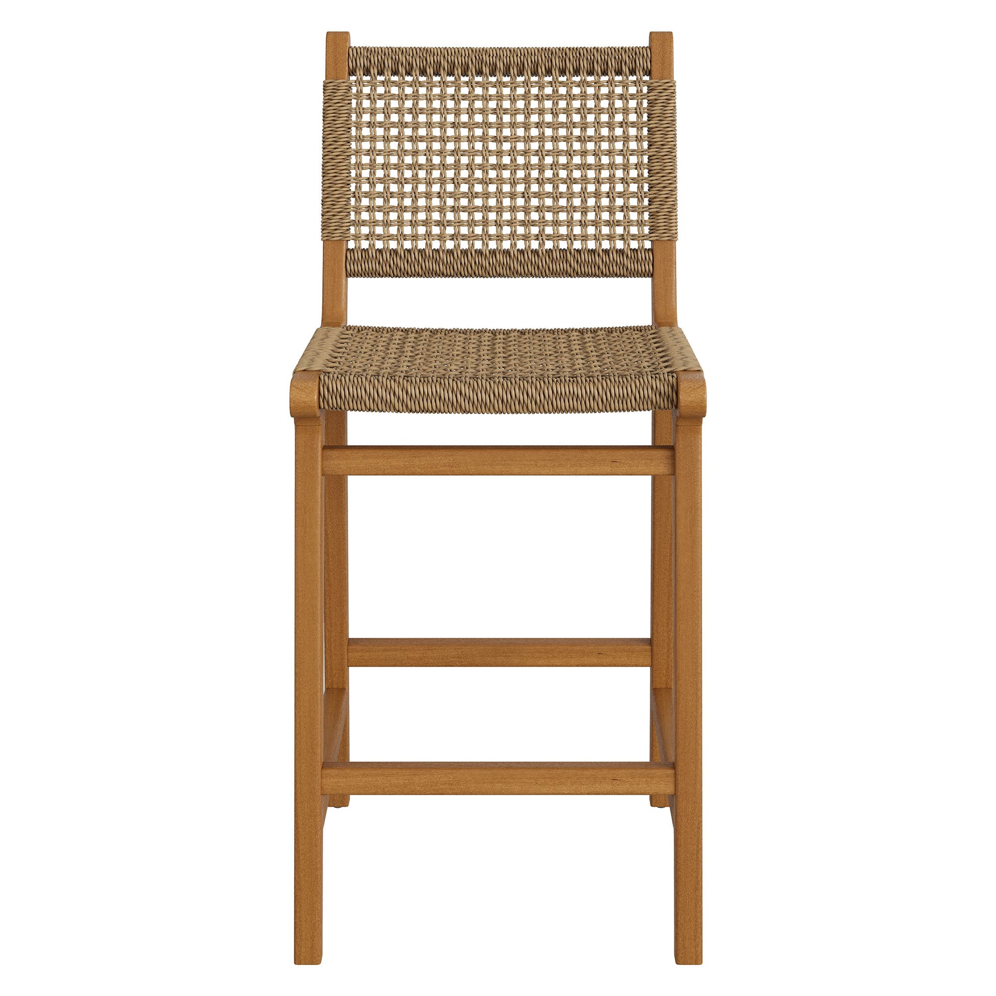 Rowe Outdoor Patio Teak Wood Counter Chairs Set of 2