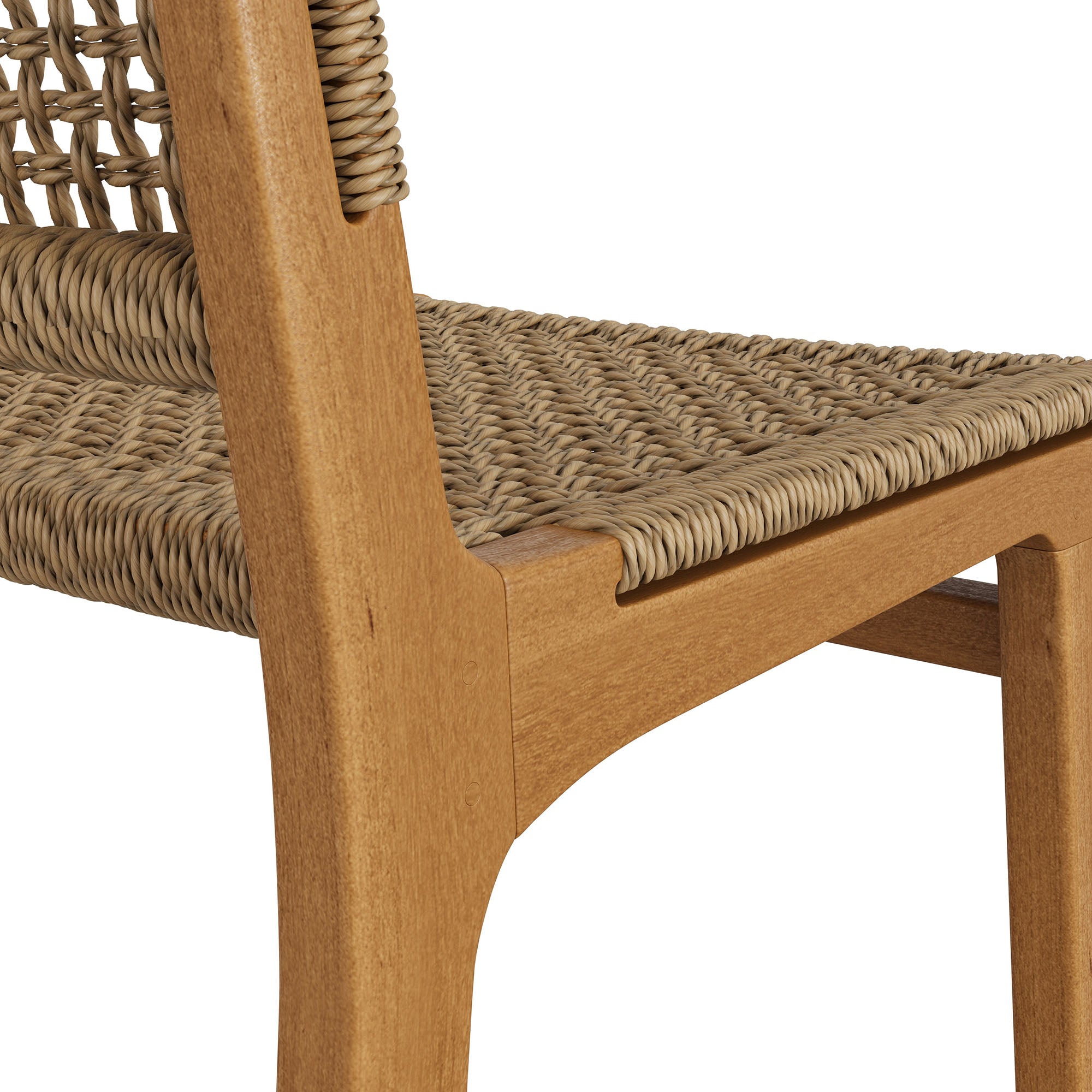 Rowe Outdoor Patio Teak Wood Counter Chairs Set of 2