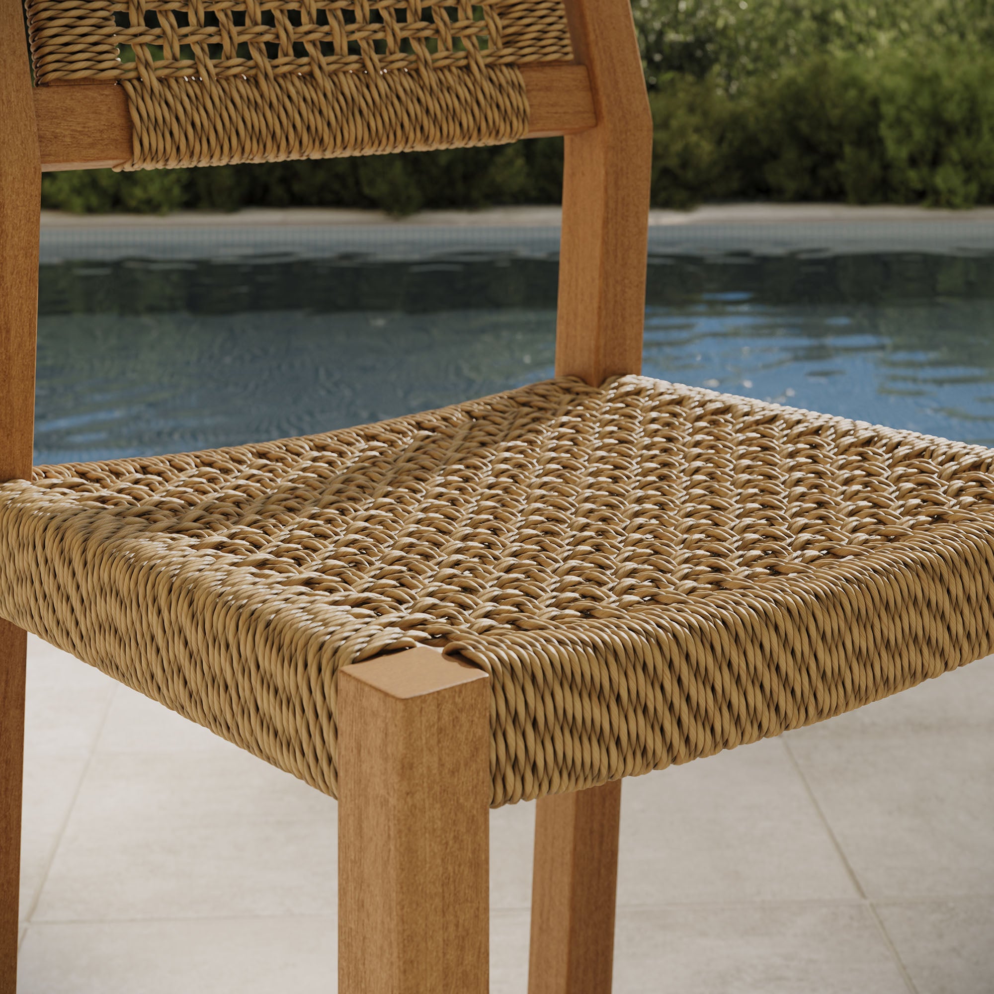 Reed 40 Inch Outdoor Patio Outdoor Teak Wood Counter Stool