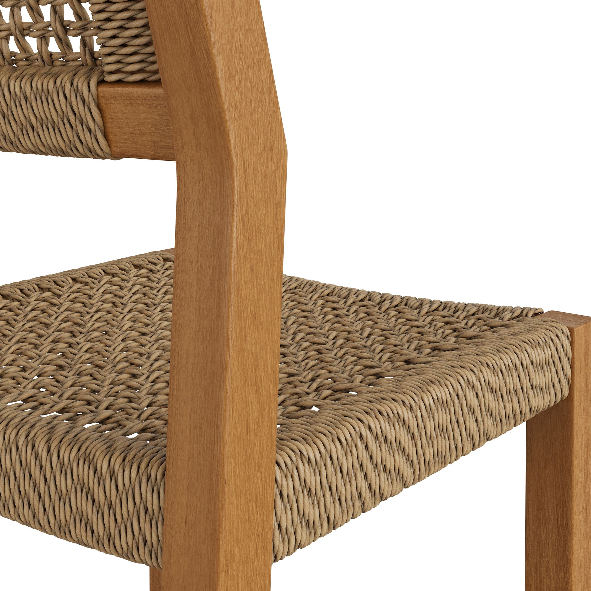 Reed 44 Inch Outdoor Patio Outdoor Teak Wood Rattan Bar Stool