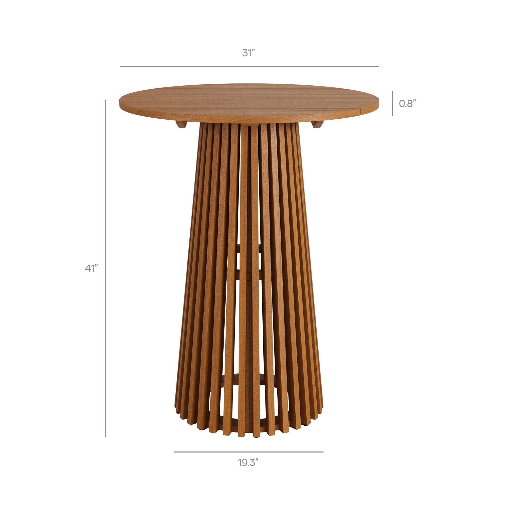 Rowe 3-Piece Outdoor Patio Teak Wood Bar Set