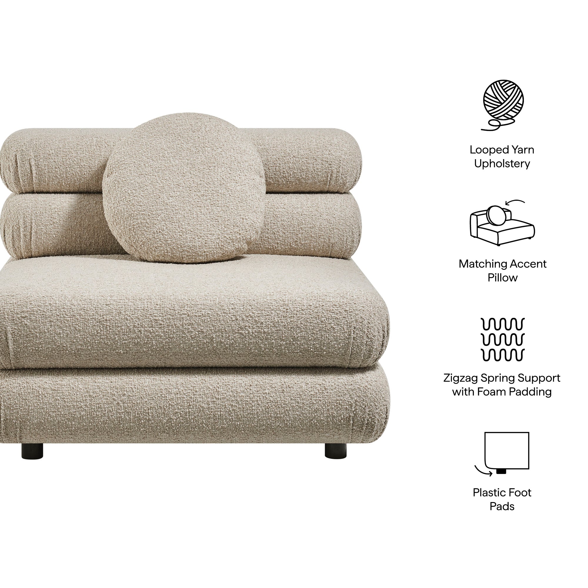 Jubilee Upholstered Modular Armless Chair