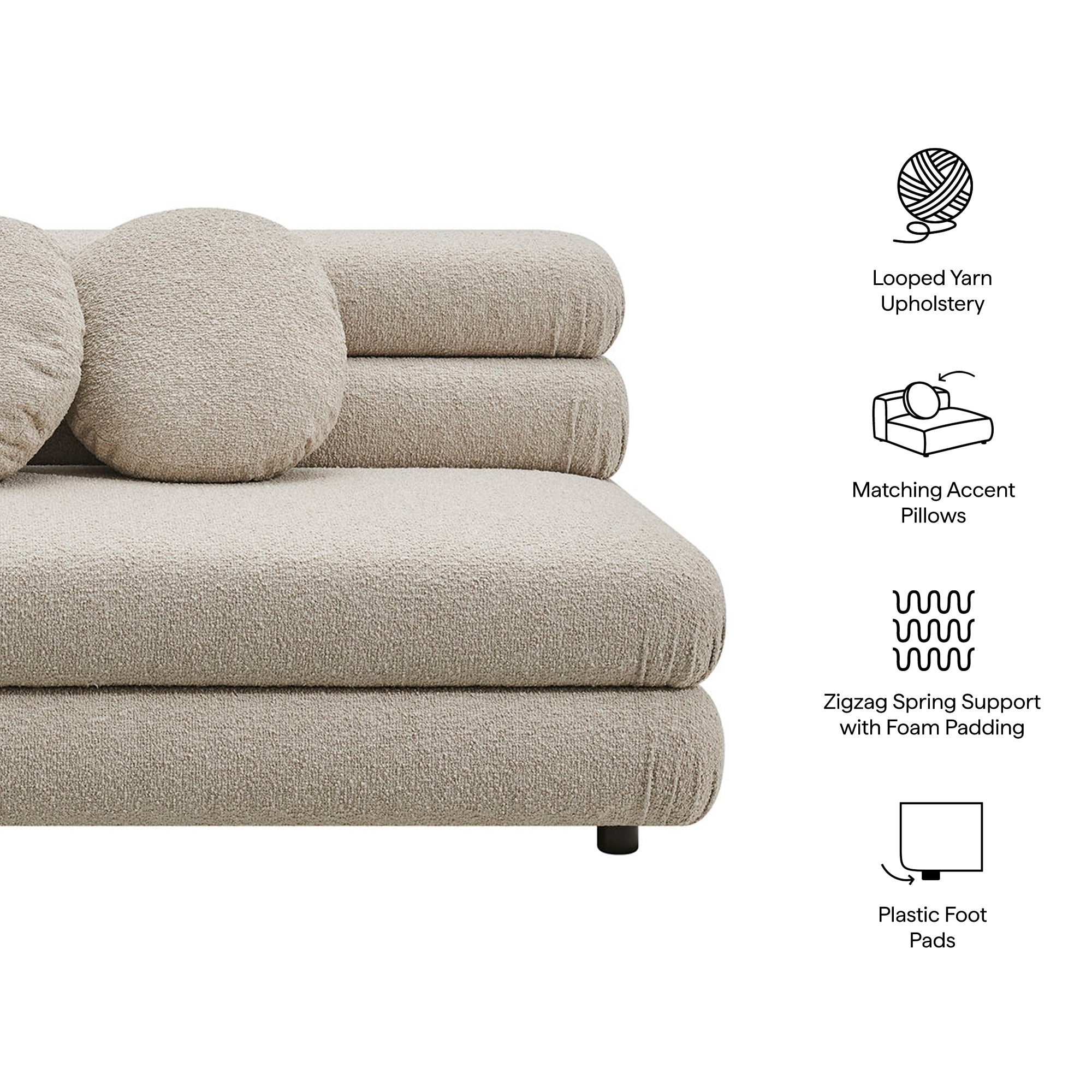 Jubilee Upholstered Modular Armless Loveseat