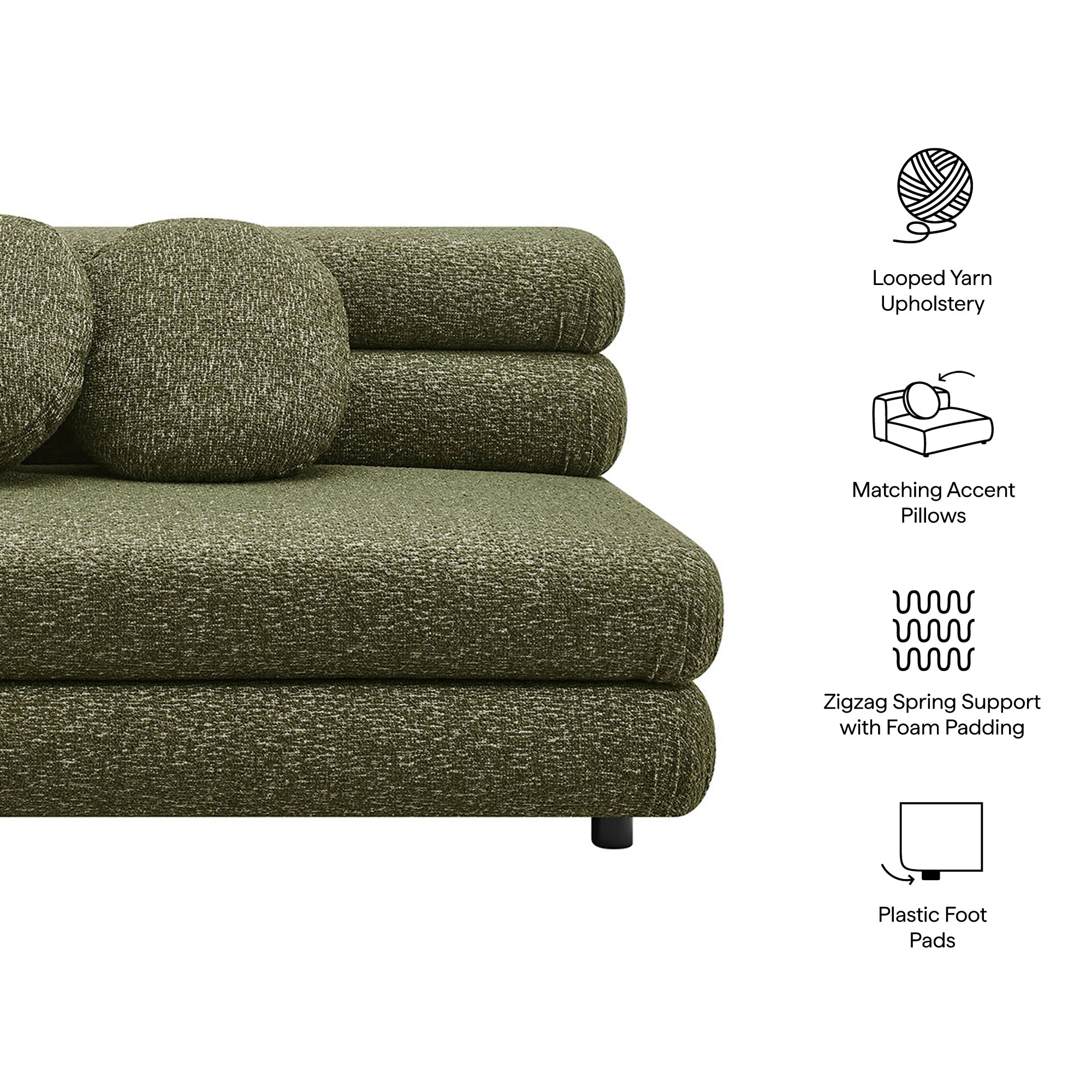 Jubilee Upholstered Modular Armless Loveseat
