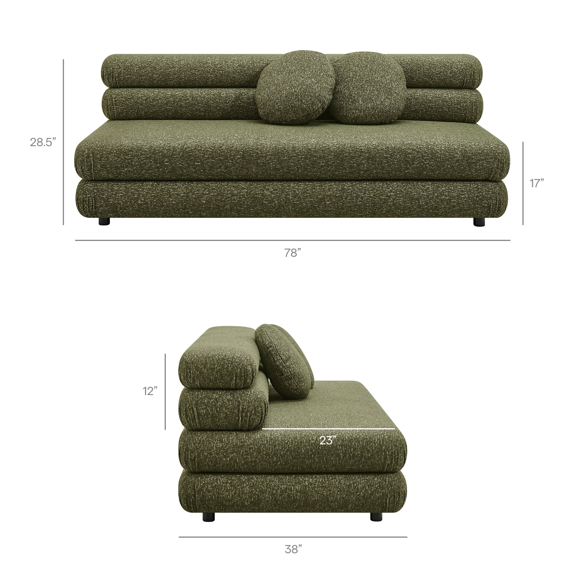 Jubilee Upholstered Modular Armless Loveseat