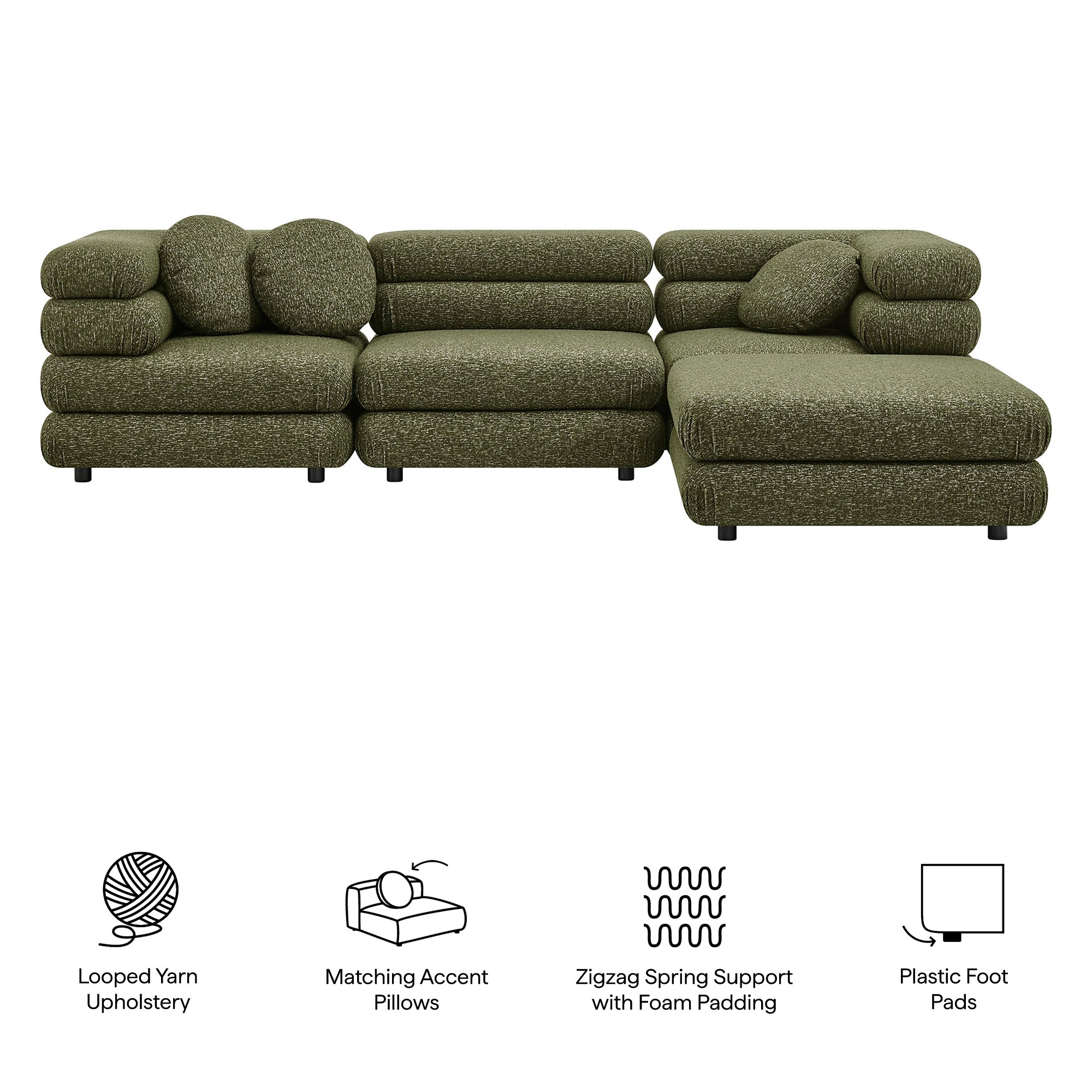 Jubilee 4-Piece Upholstered Modular Sofa Set