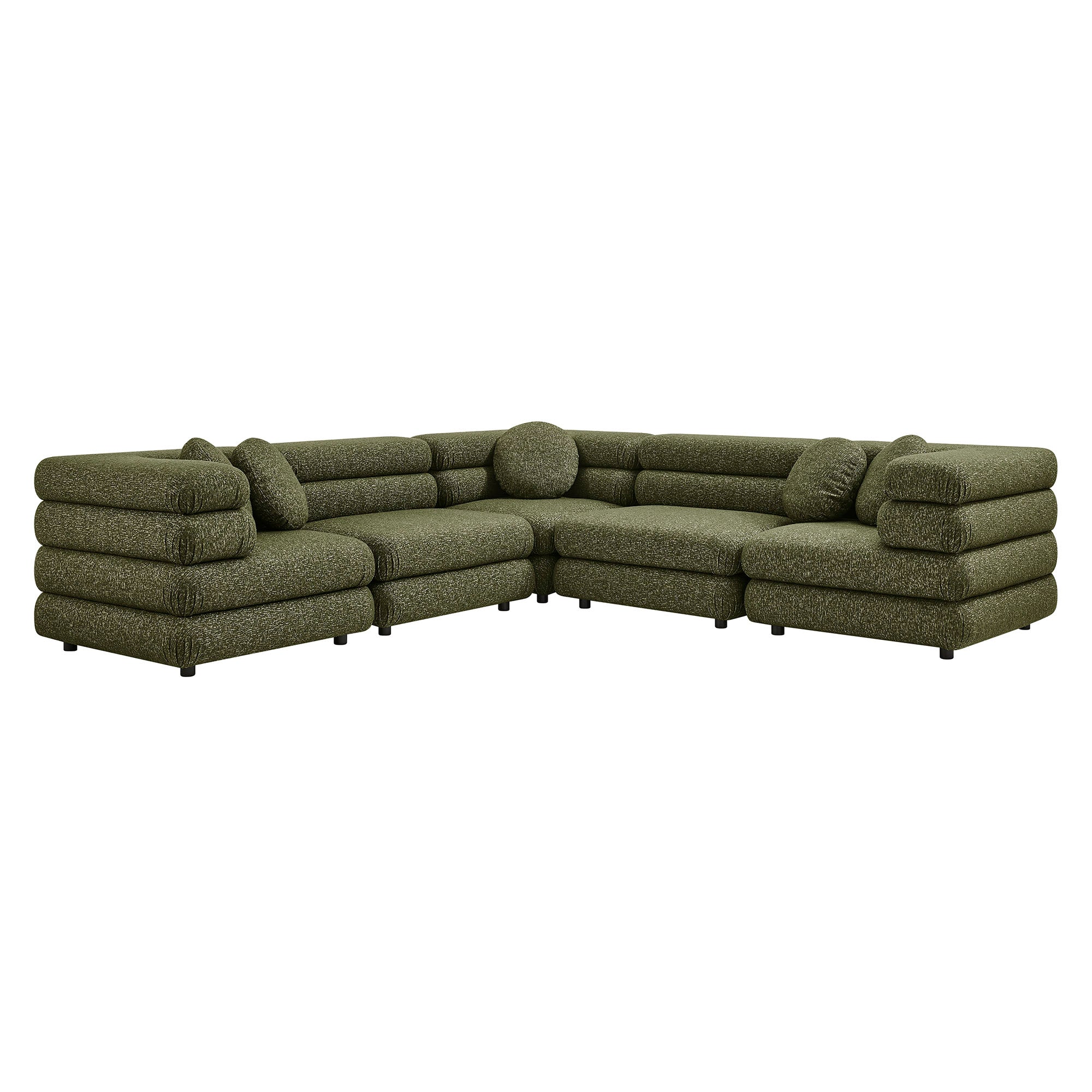 Jubilee 5-Piece Upholstered Modular L-Shaped Sofa Set