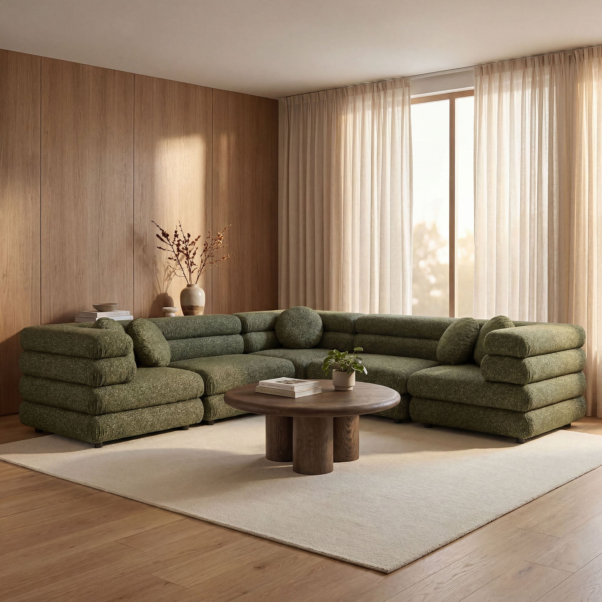 Jubilee 5-Piece Upholstered Modular L-Shaped Sofa Set