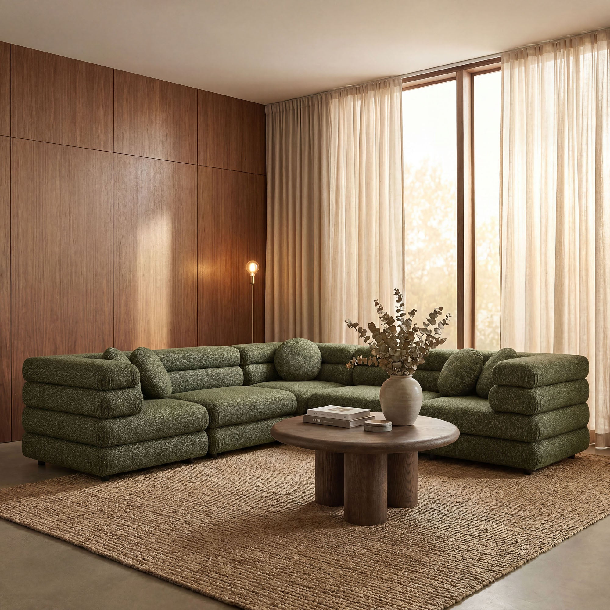Jubilee 5-Piece Upholstered Modular L-Shaped Sofa Set