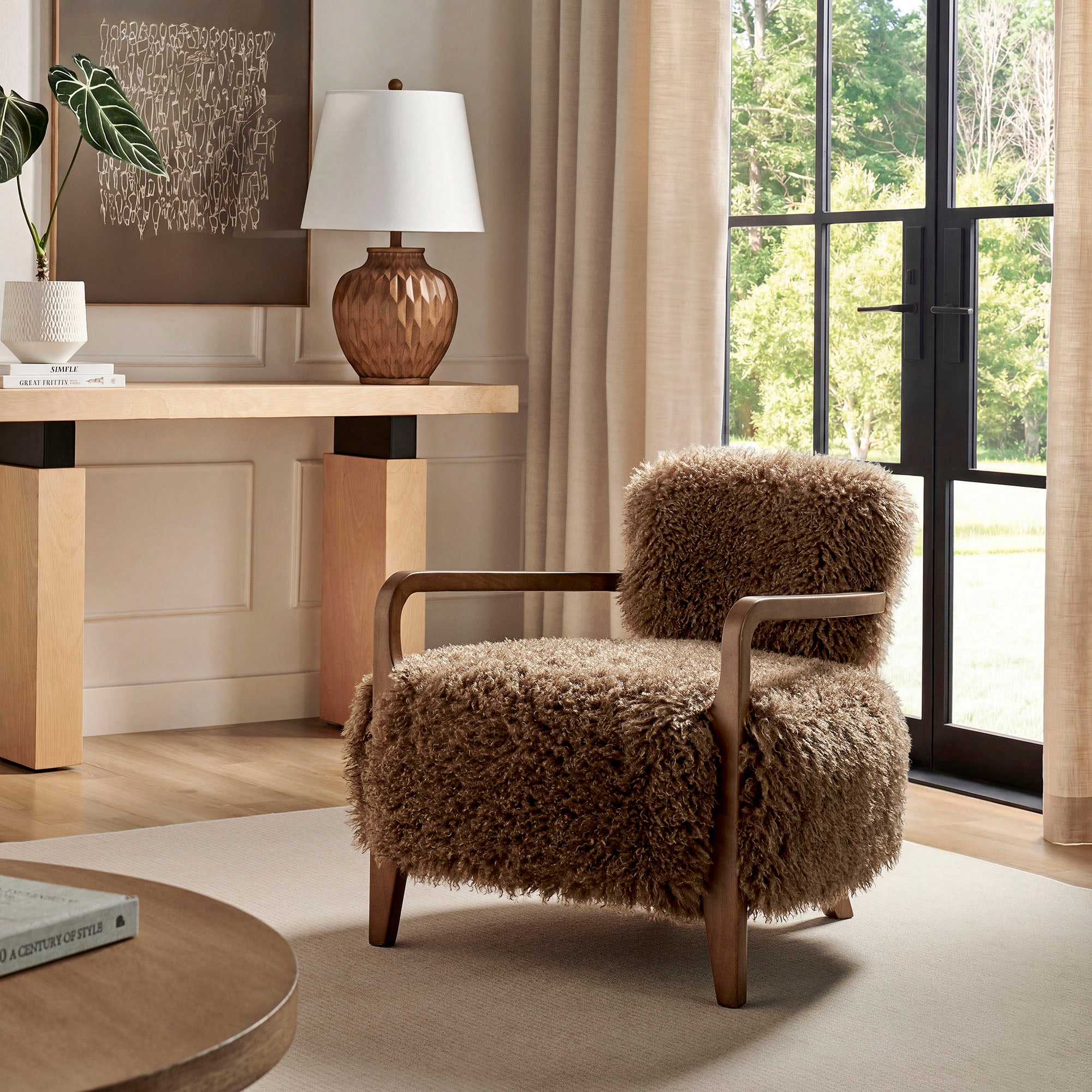 Zinnia Faux Fur Accent Chair
