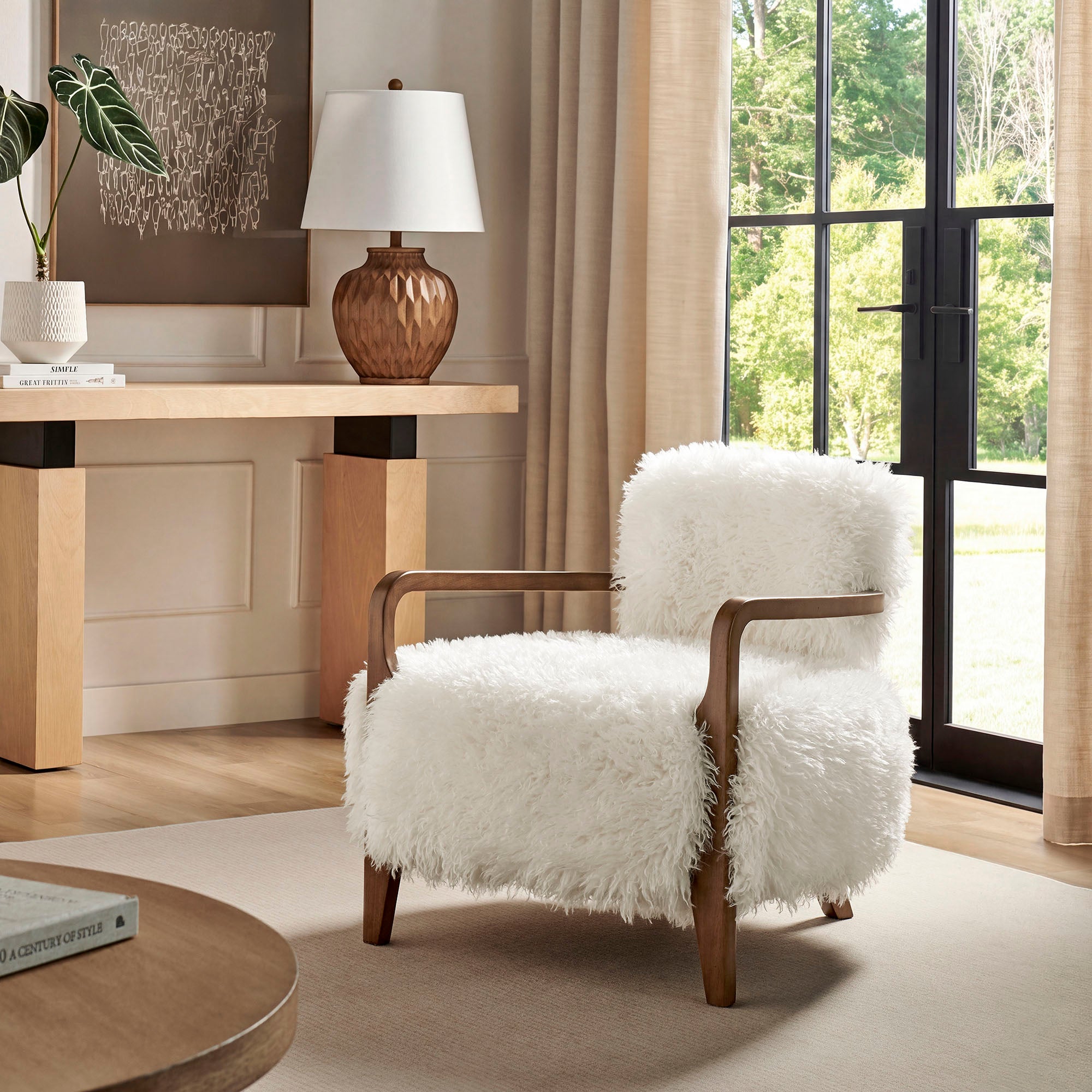 Zinnia Faux Fur Accent Chair