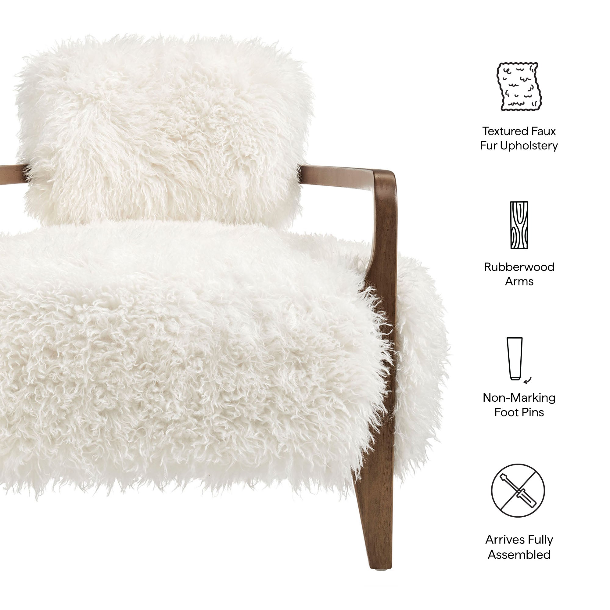 Zinnia Faux Fur Accent Chair