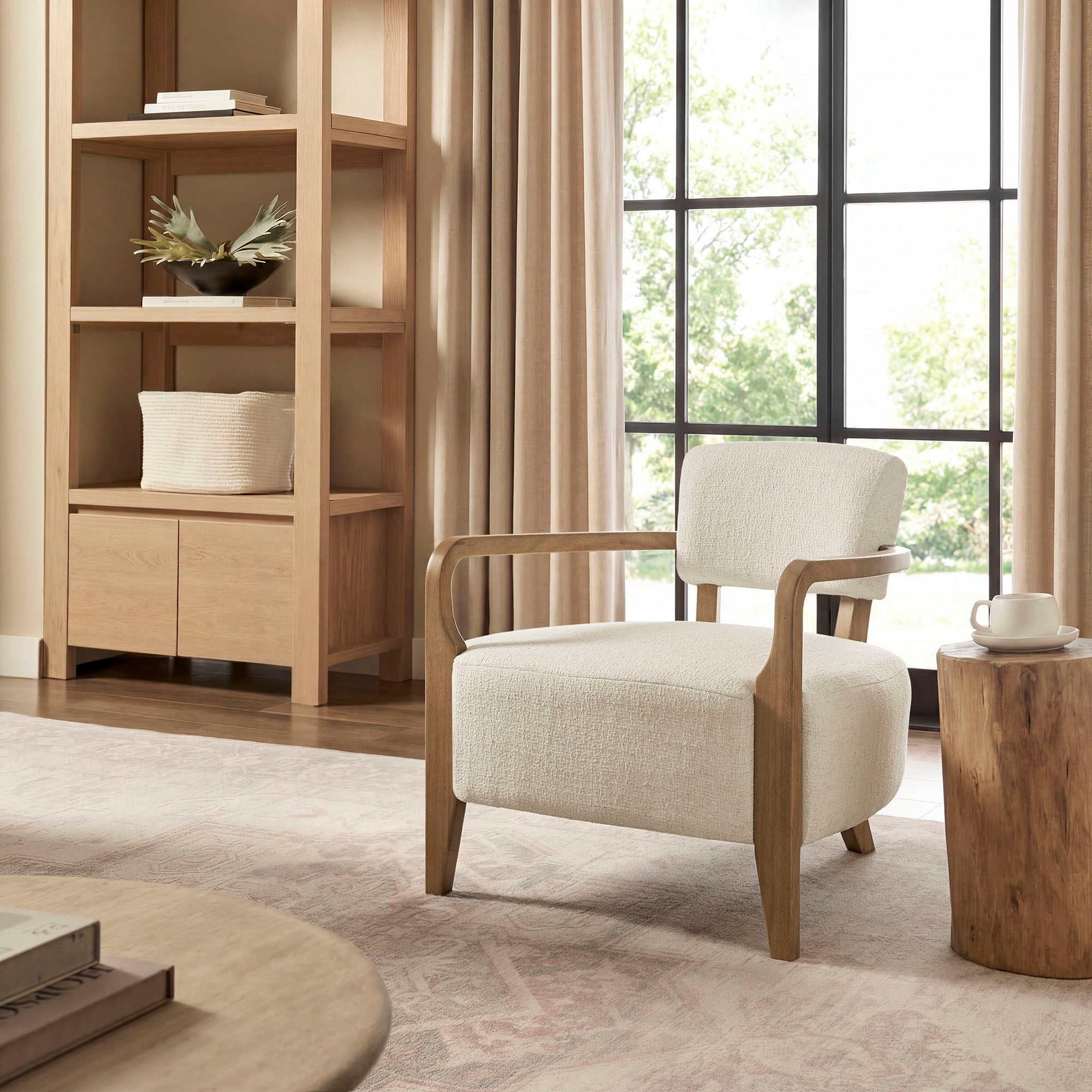 Zinnia Linen Blend Accent Chair