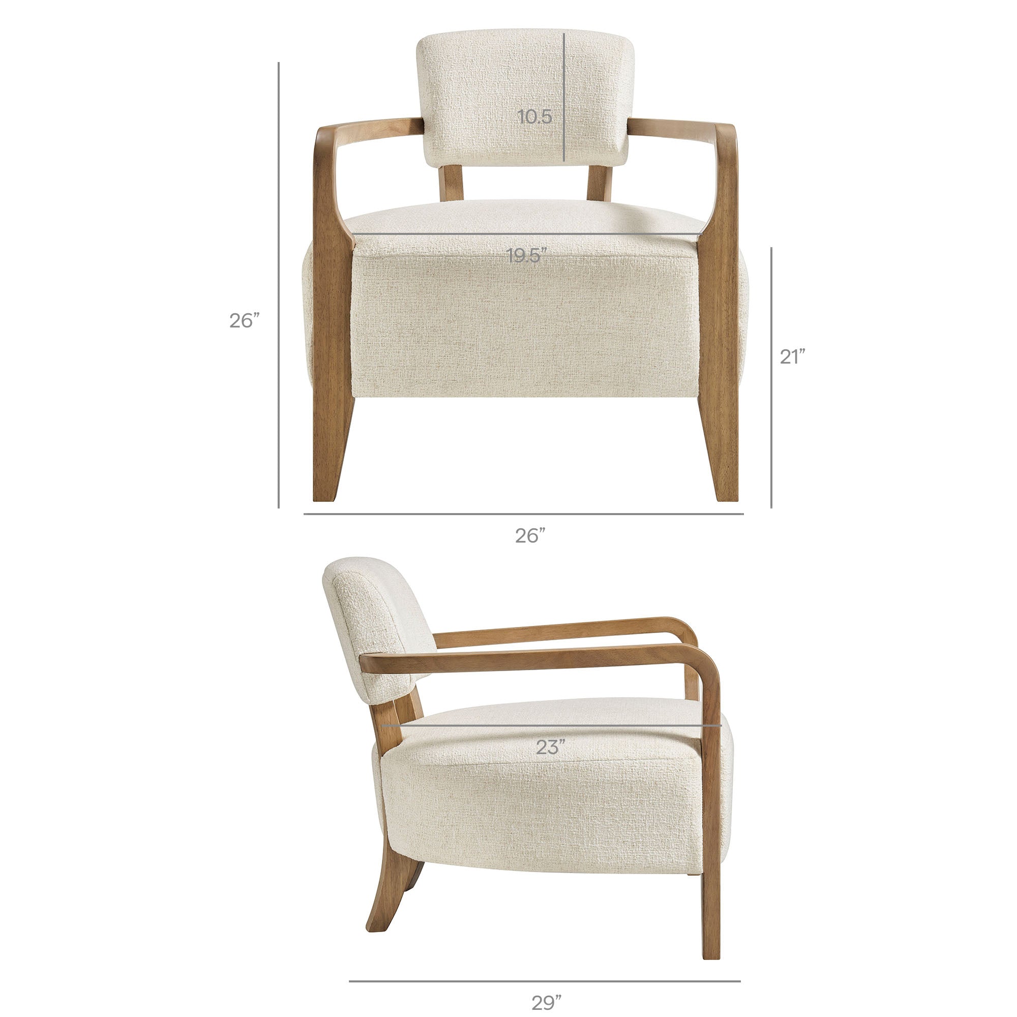 Zinnia Linen Blend Accent Chair