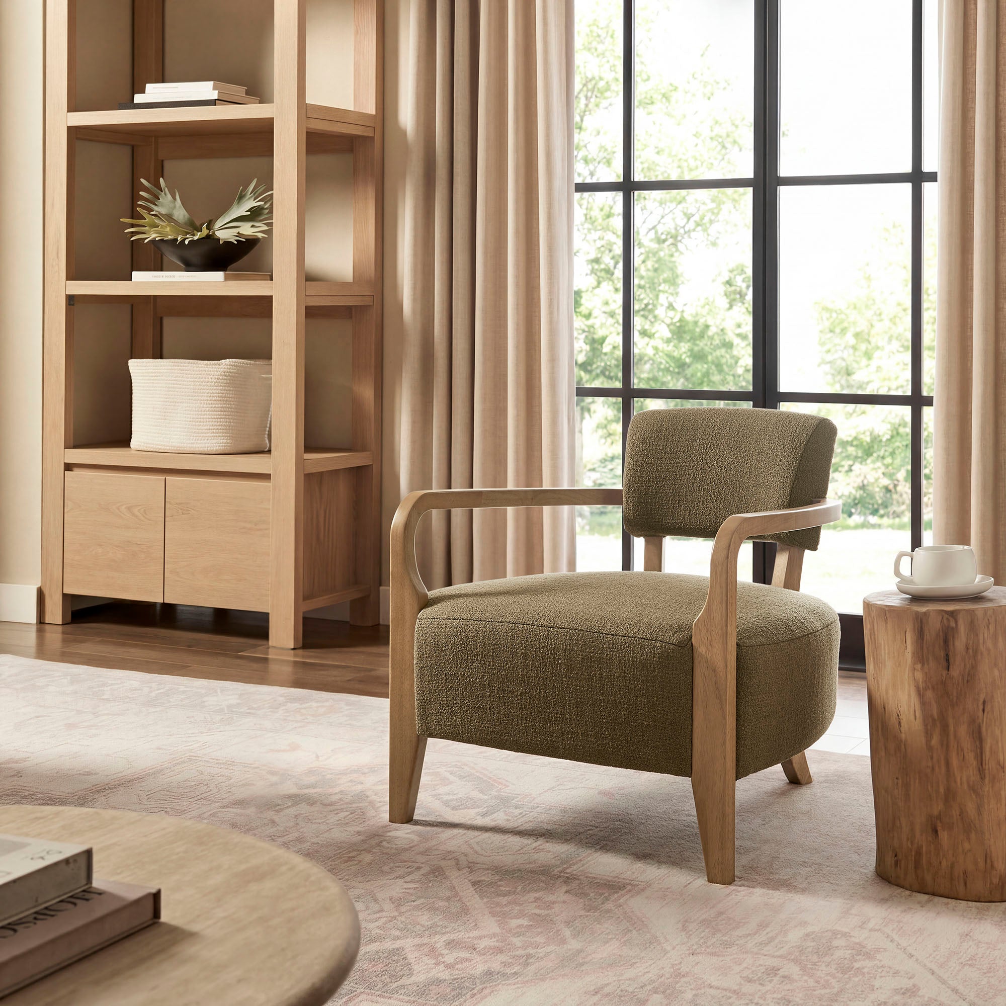 Zinnia Linen Blend Accent Chair